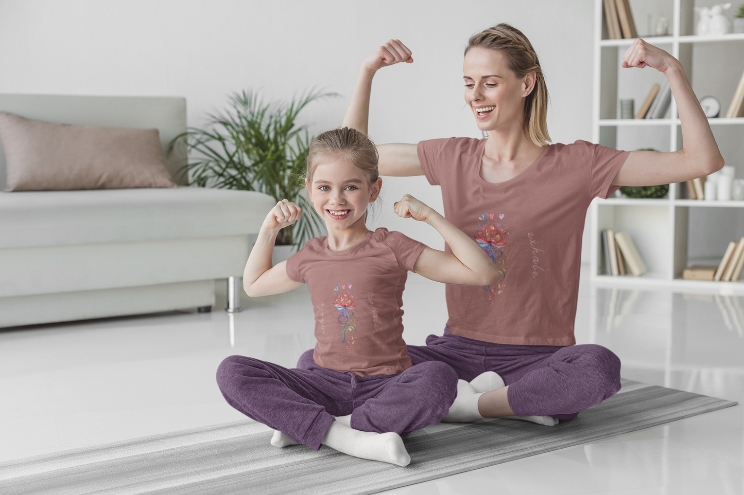 Lotus Flower Inhale Exhale Unisex Yoga Tee | Inspirational T-Shirt I Yoga Mindfulness Apparel I Meditation T-Shirt