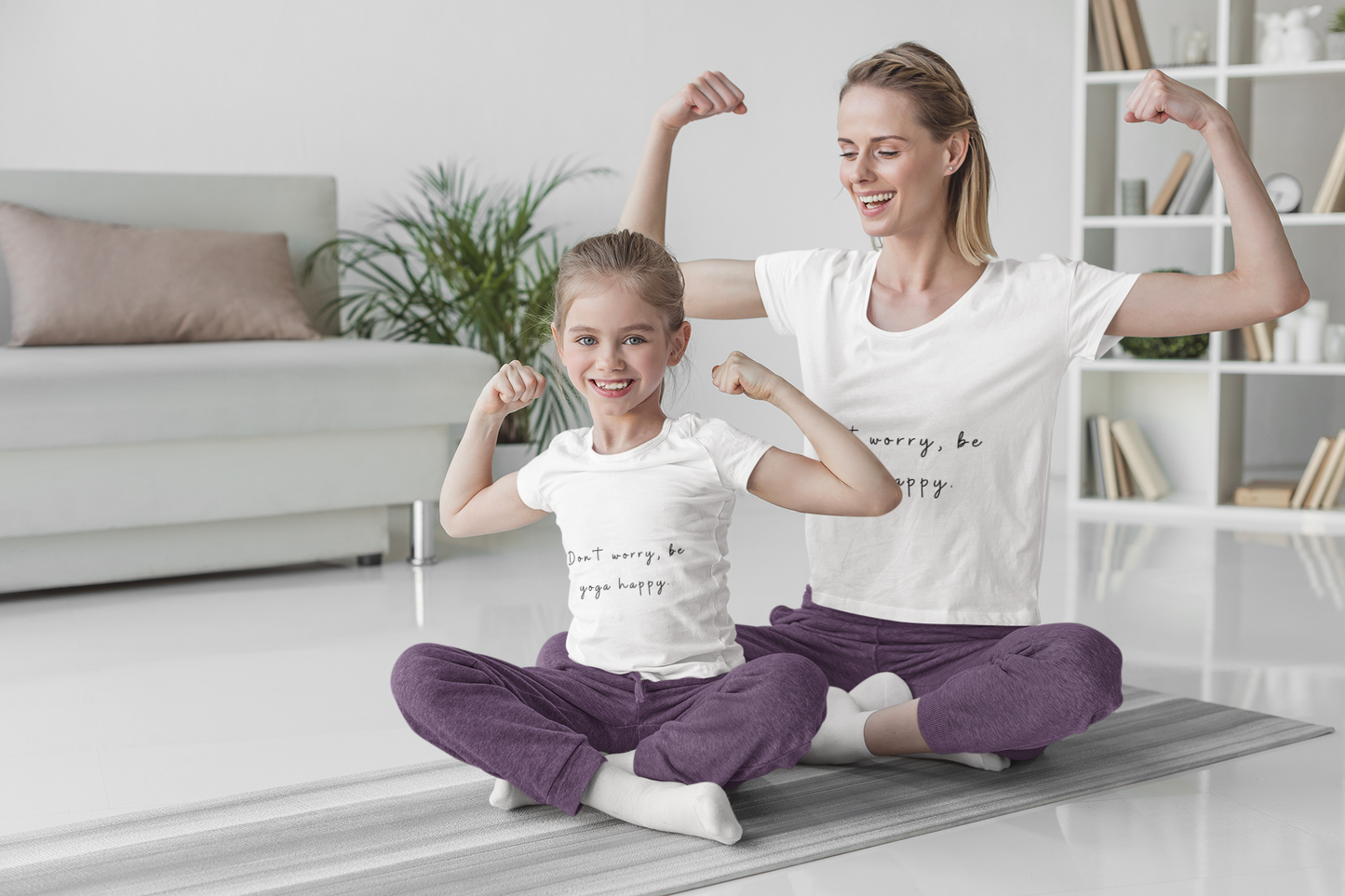 Don't Worry Be Yoga Happy - Yoga Motivational Youth Tee I Kids Yoga T-Shirt I Positive Message Tee I Gift for Young Yogis I Casual Summer Top for Kids