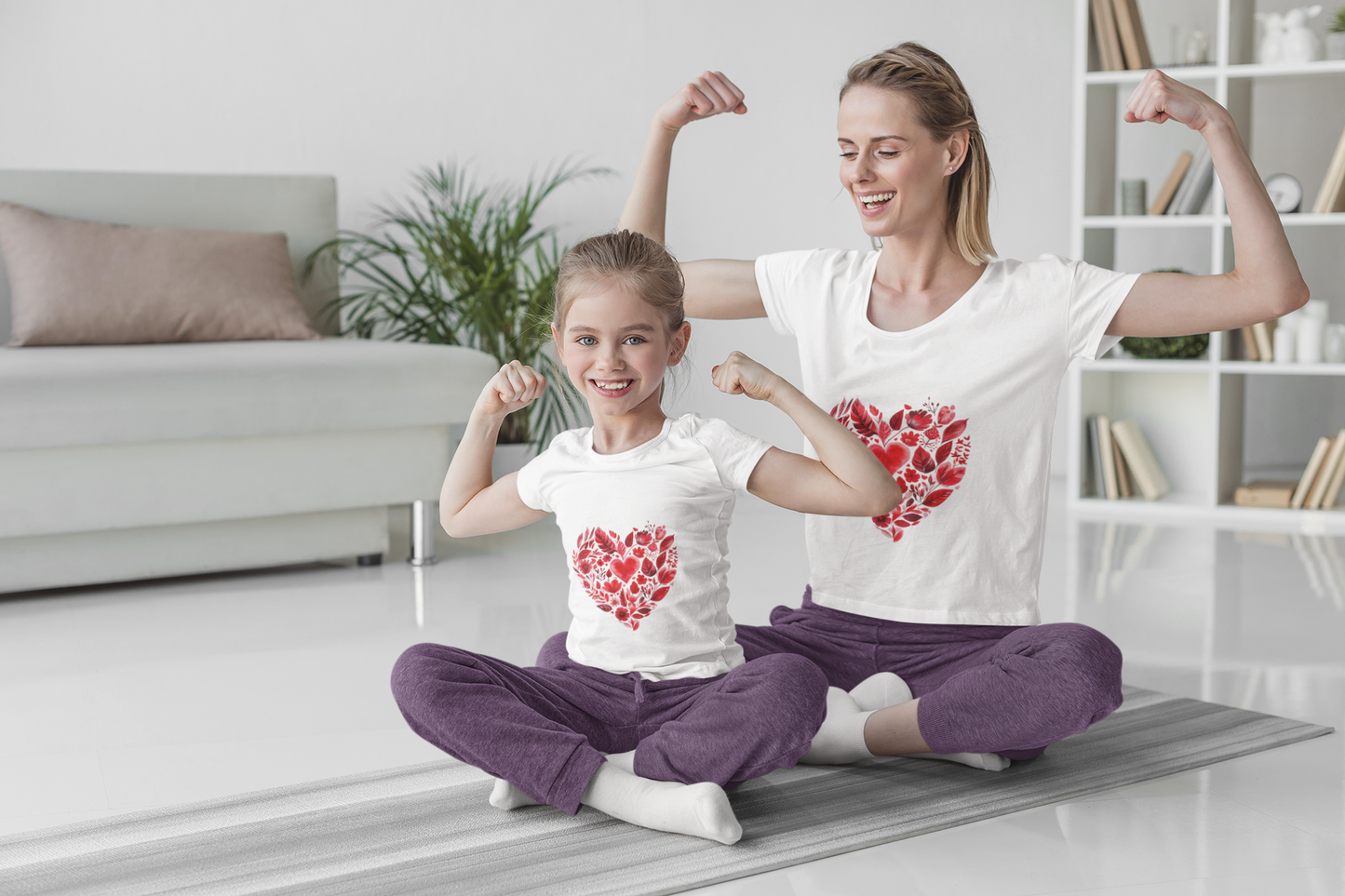 Heart Floral Unisex Yoga Tee - Perfect for Valentine’s Day I Gift for Her I Self-Care Meditation Apparel