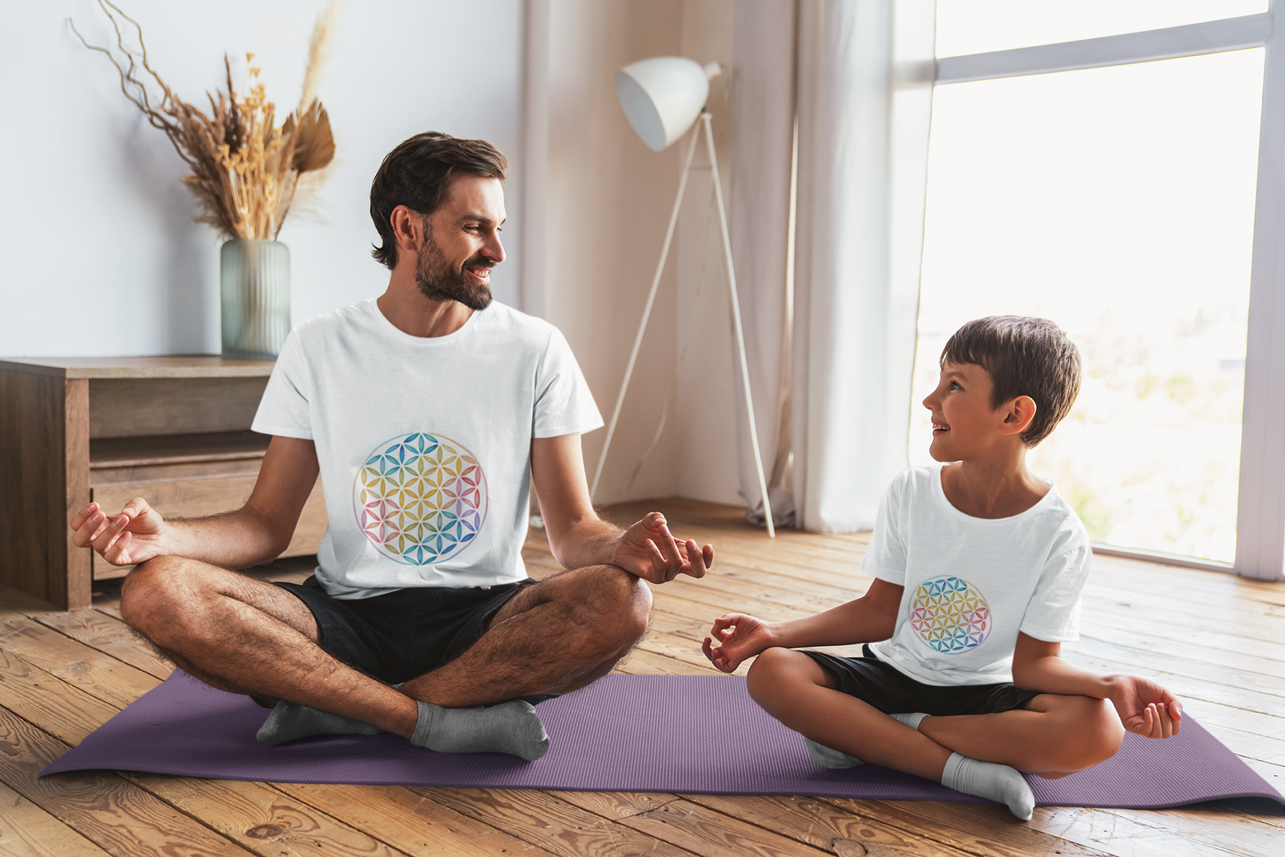 Flower of Life Tee I Spiritual & Yoga T-Shirt I Boho Graphic T-Shirt I Gift for Mindfulness I Self-Care Meditation Apparel