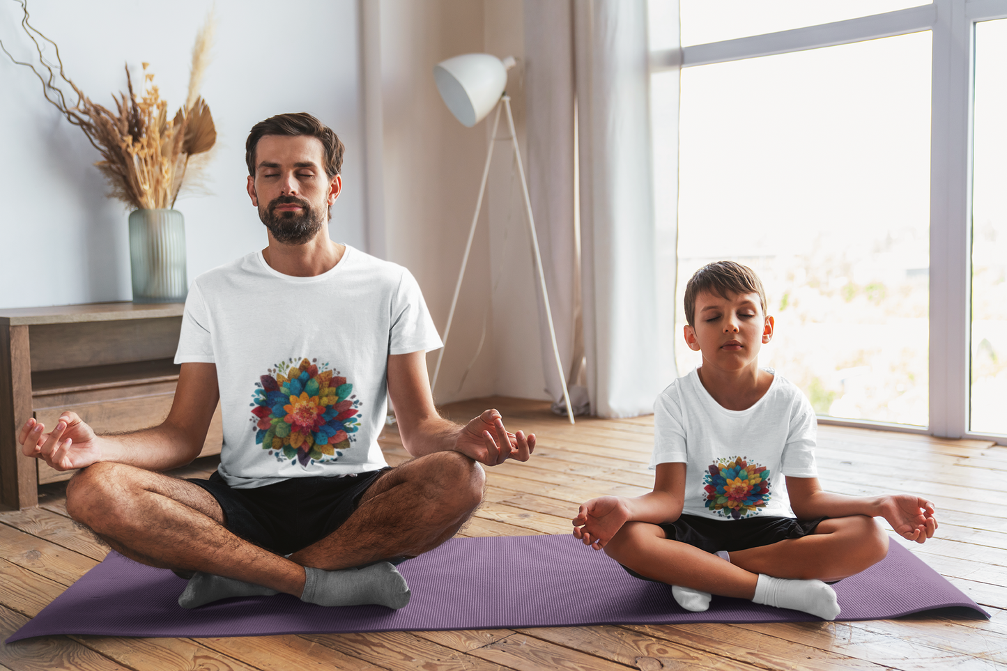 Vibrant Mandala Yoga Unisex Tee I Colorful Graphic T-Shirt I Nature Lover Gift I Yoga Self-Care Meditation Apparel