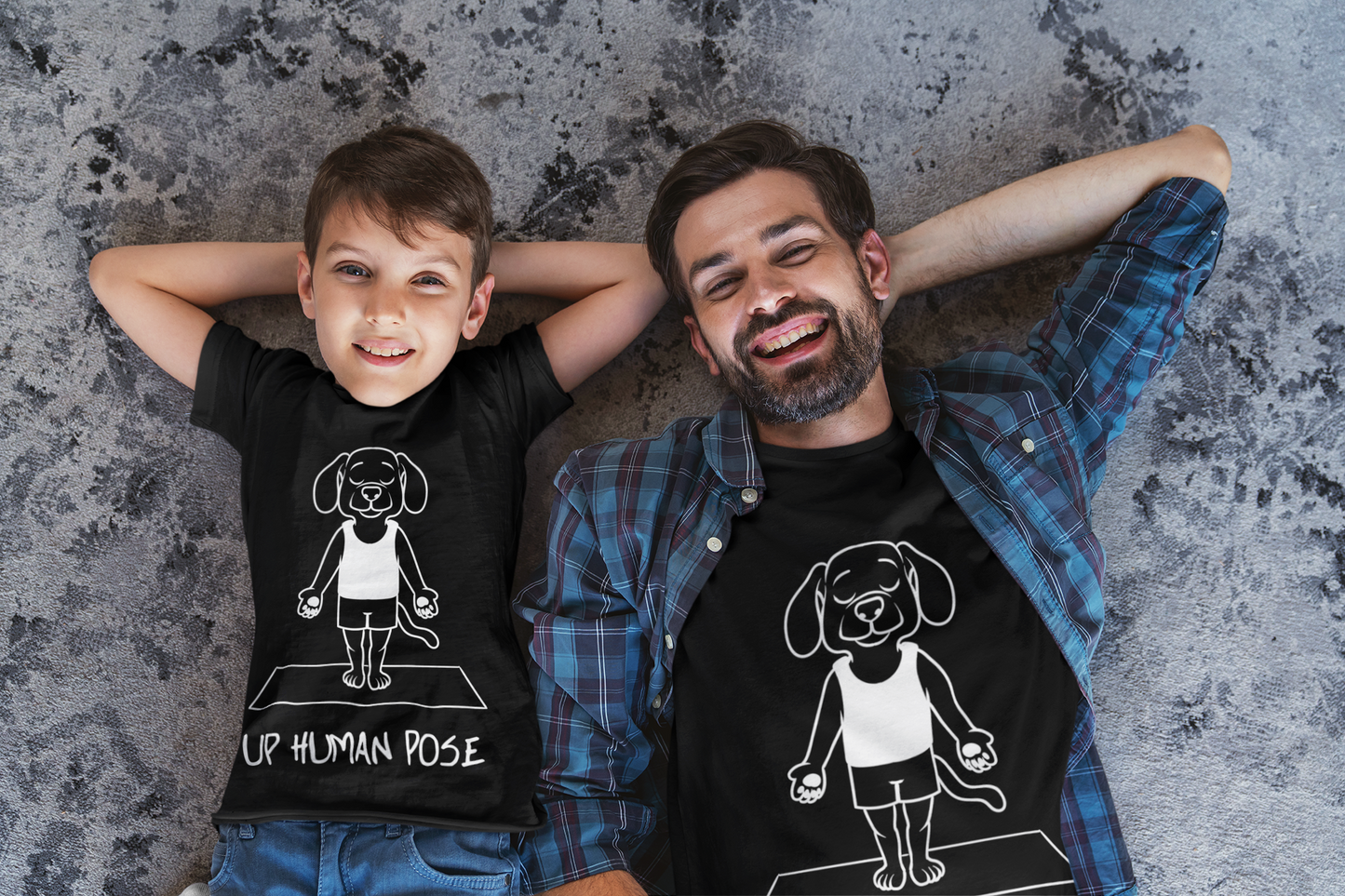 Cute Up Human Pose Design - Youth Yoga Dog Tee I Kids Yoga T-Shirt I Gift for Pet Lovers I Fun Animal Tee I Kids Activewear