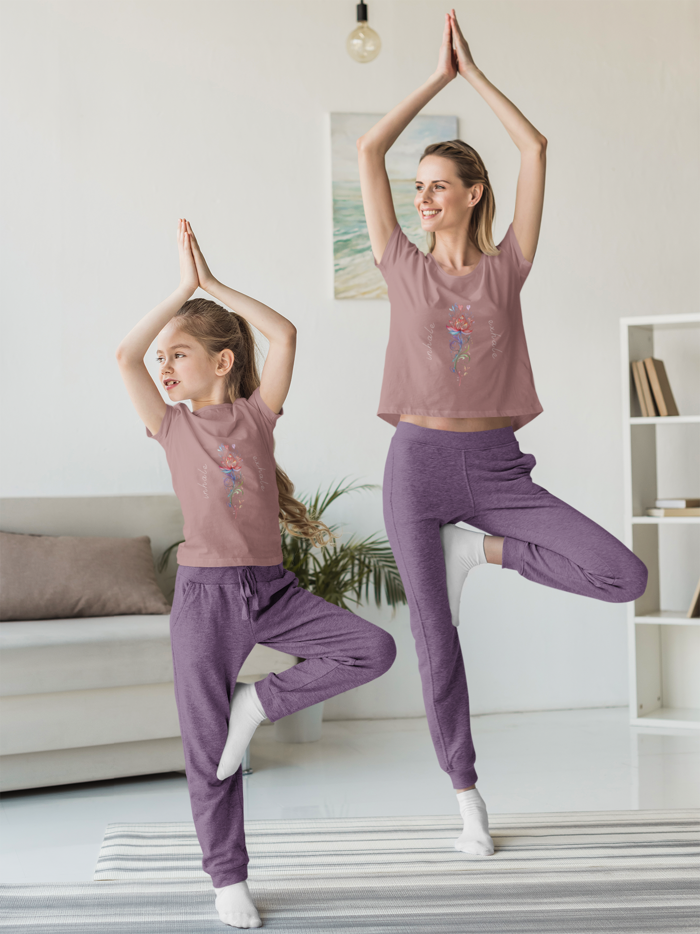 Lotus Flower Inhale Exhale Unisex Yoga Tee | Inspirational T-Shirt I Yoga Mindfulness Apparel I Meditation T-Shirt
