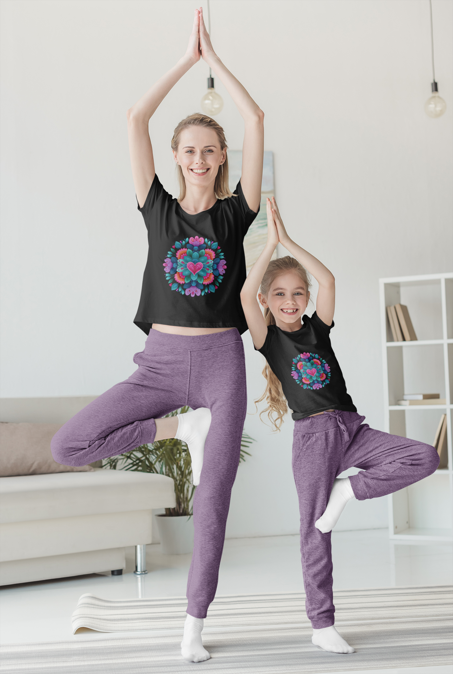 Colorful Mandala Youth Tee for Yoga I Kids T-Shirt I Summer Top I Yoga Gift for Girls I Birthday Present I Flower Graphic Tee