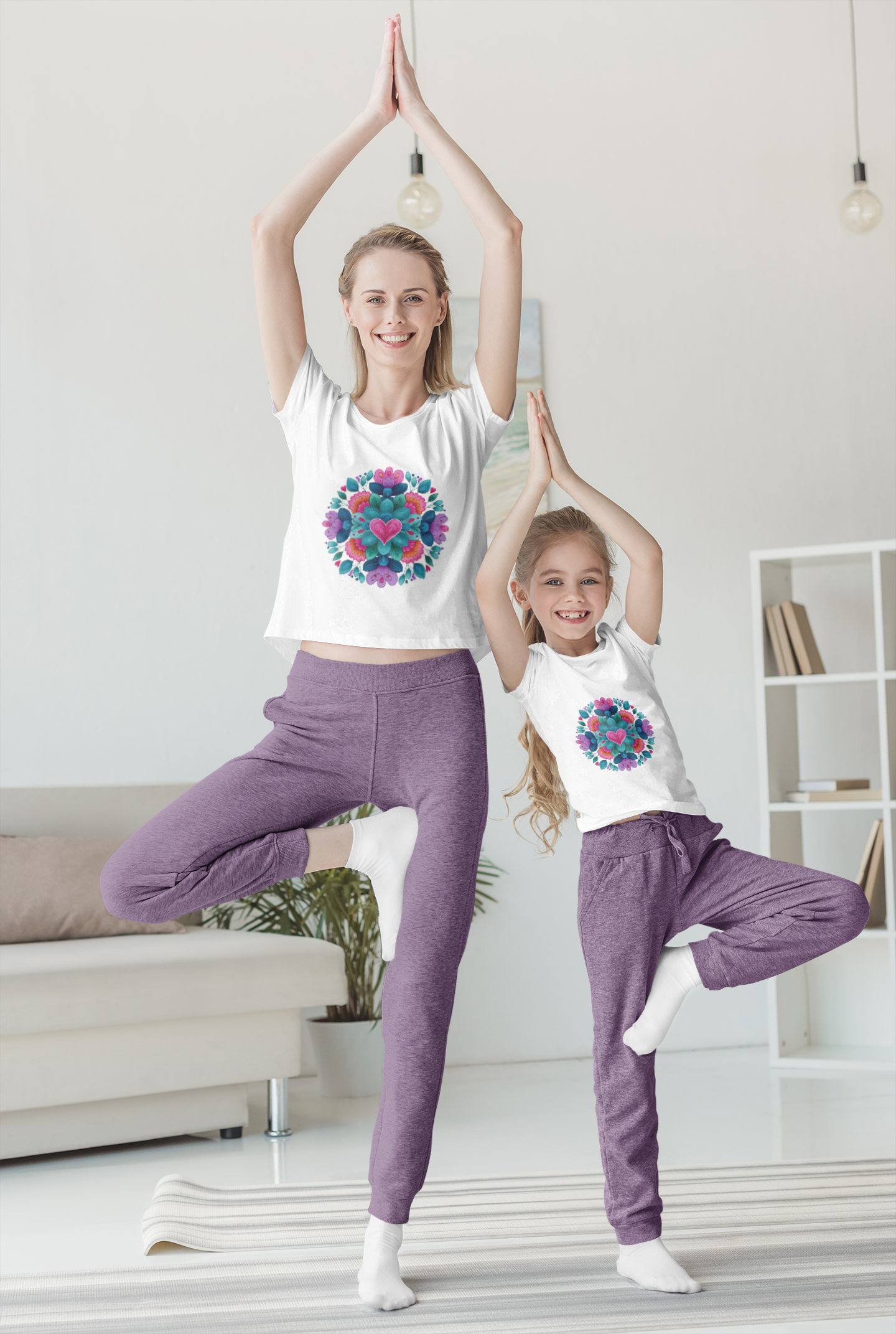 Colorful Mandala Youth Tee for Yoga I Kids T-Shirt I Summer Top I Yoga Gift for Girls I Birthday Present I Flower Graphic Tee