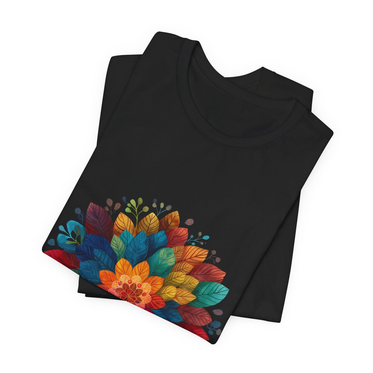 Vibrant Mandala Yoga Unisex Tee I Colorful Graphic T-Shirt I Nature Lover Gift I Yoga Self-Care Meditation Apparel