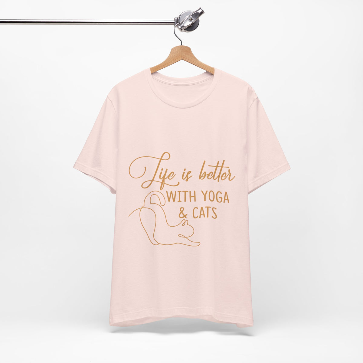 Yoga & Cats T-Shirt - "Life Is Better With Yoga & Cats" Relaxed T-Shirt I Meditation Gift I Cute Yoga Shirt