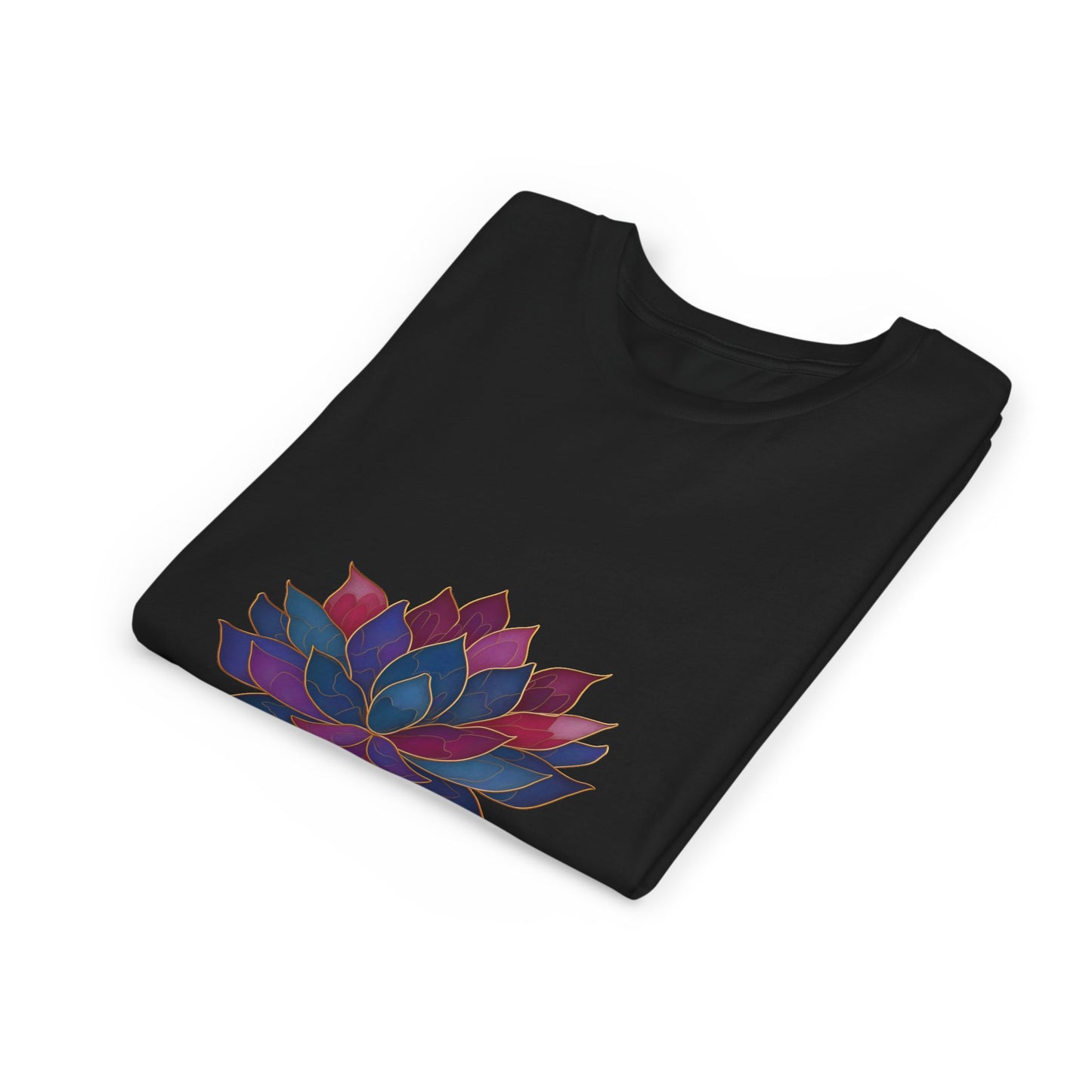 Youth Lotus Flower Yoga Tee | Bohemian Style Shirt for Kids I Summer Fashion for Young Yogis I Gift for Nature Lovers I Relaxed Fit T-Shirt