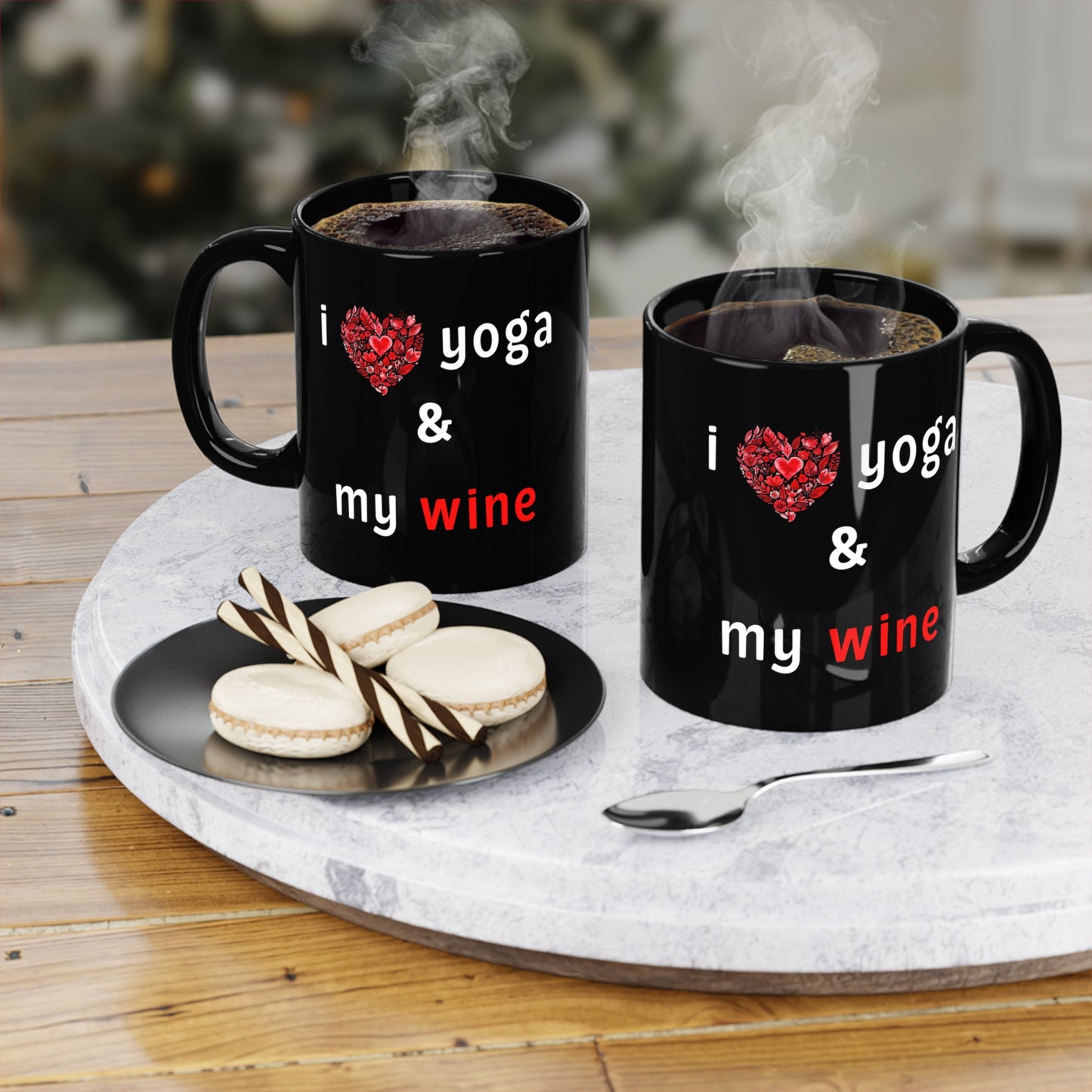 I Love Yoga & My Wine Fun Mug - Perfect Gift for Yogis I Humor Mug I Coffee Mug I Yoga Lover Gift I Self-Care Mug