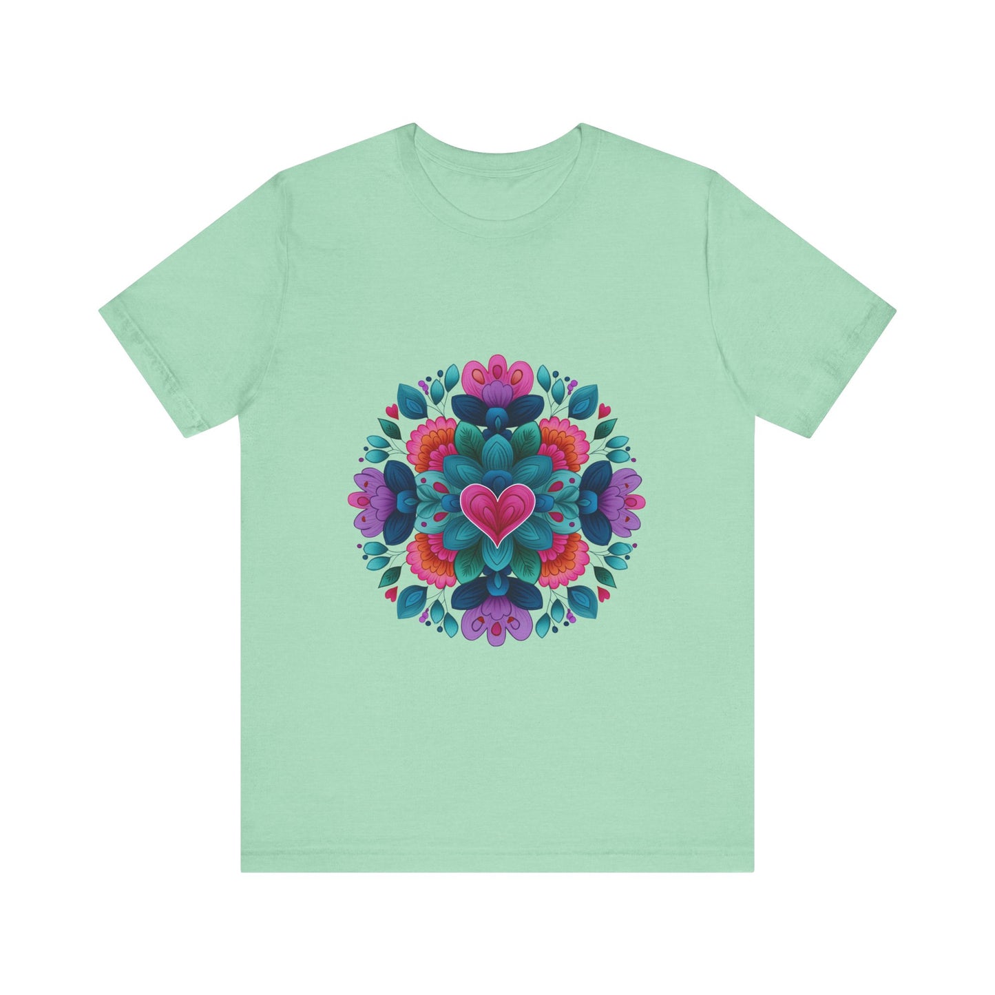 Vibrant Mandala Yoga Unisex Tee - Colorful Yoga Casual Wear I Mindfulness Gift for Her I Boho Style T-Shirt
