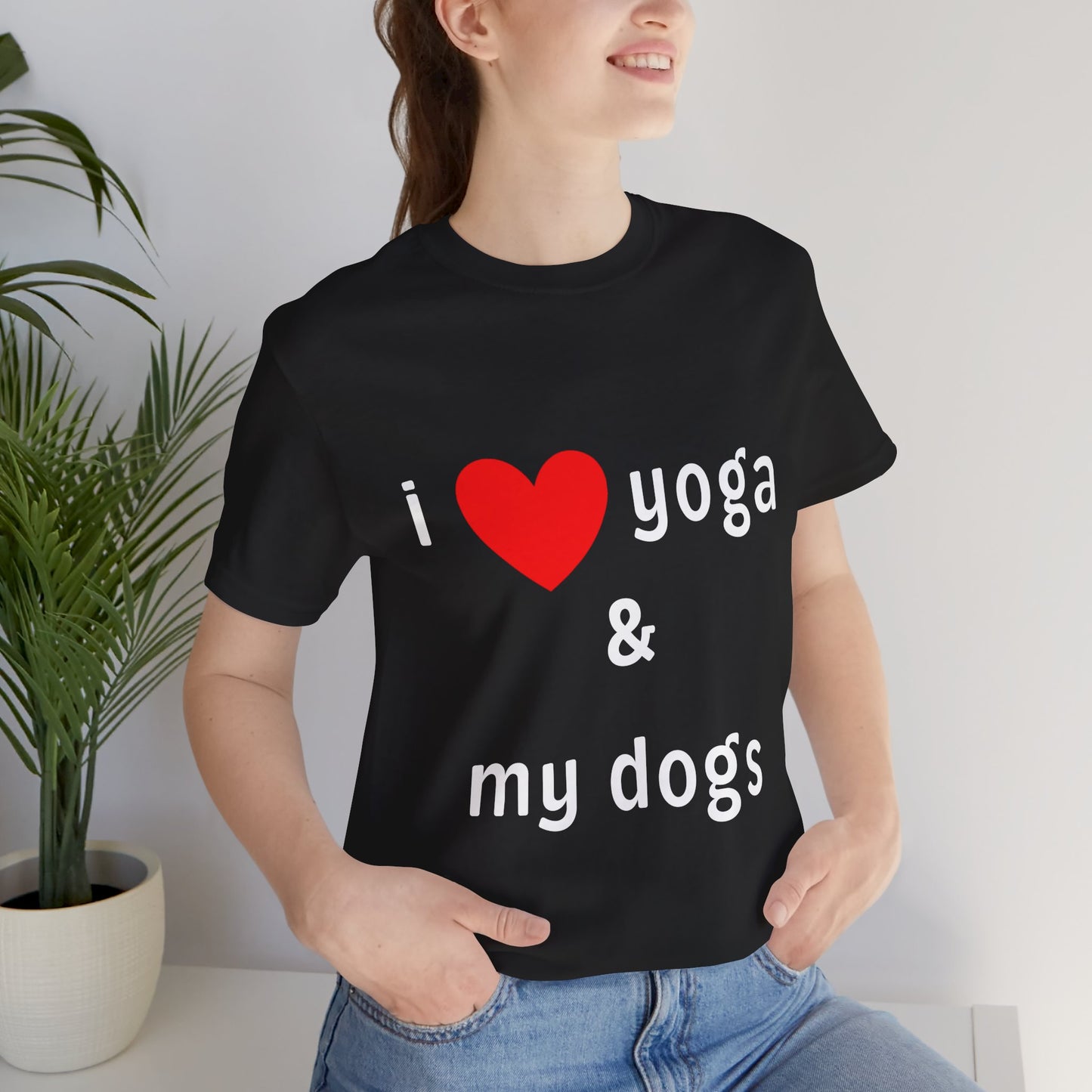 I Love Yoga & My Dogs Unisex Jersey Tee - Perfect Gift for Yoga Enthusiasts and Dog Lovers