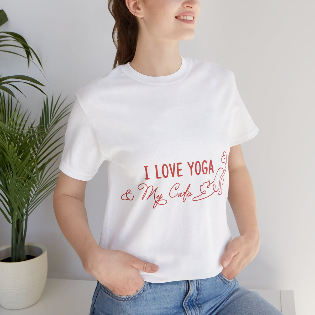 I Love Yoga & My Cats T-Shirt — Cute Yoga Shirt for Cat Lovers I Cat Mom Gift I Meditation Gift For Yogi