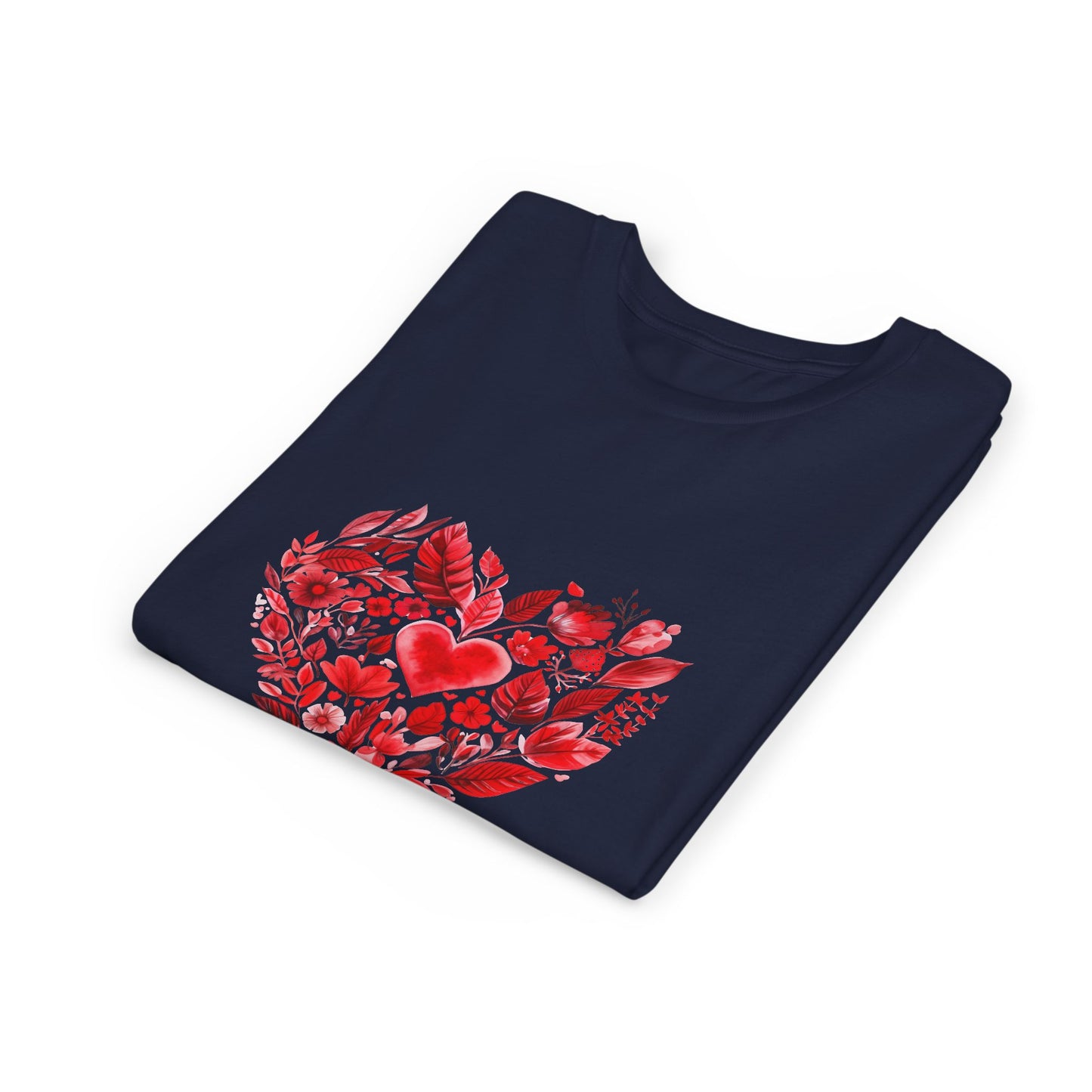 Heart Blossom Youth Tee - Cute Gift for Kids I Summer & Yoga T-Shirt I Floral Design I Birthday Outfit I Valentine's Day Wear