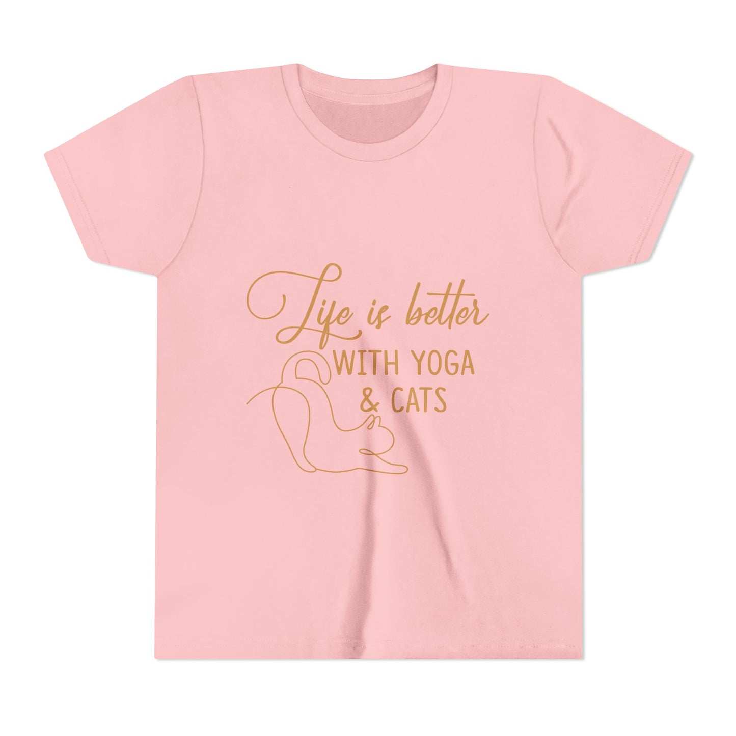 Kids Yoga T-Shirt — "Life Is Better With Yoga & Cats" I Kids Yoga & Cat Lover Shirt I Meditation Gift For Kids