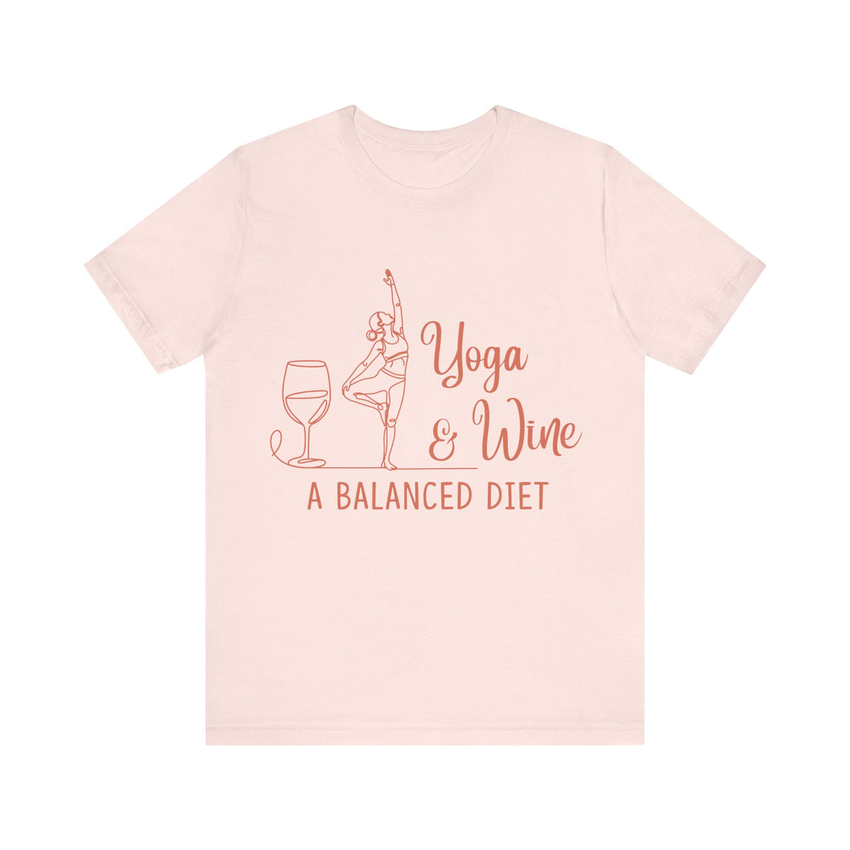 Yoga & Wine Tee — "A Balanced Diet" Yoga T-Shirt I Funny Yoga Shirt I Meditation Tee I Wine Lover Gift