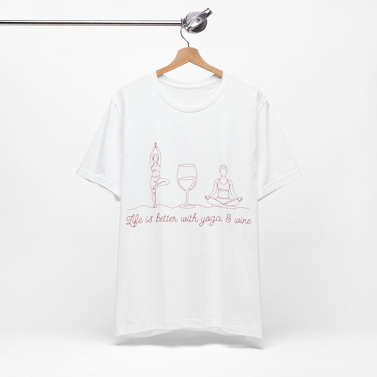 Yoga & Wine T-Shirt — "Life Is Better With Yoga & Wine" Relaxed Shirt I Wine Lover Shirt I Meditation Gift