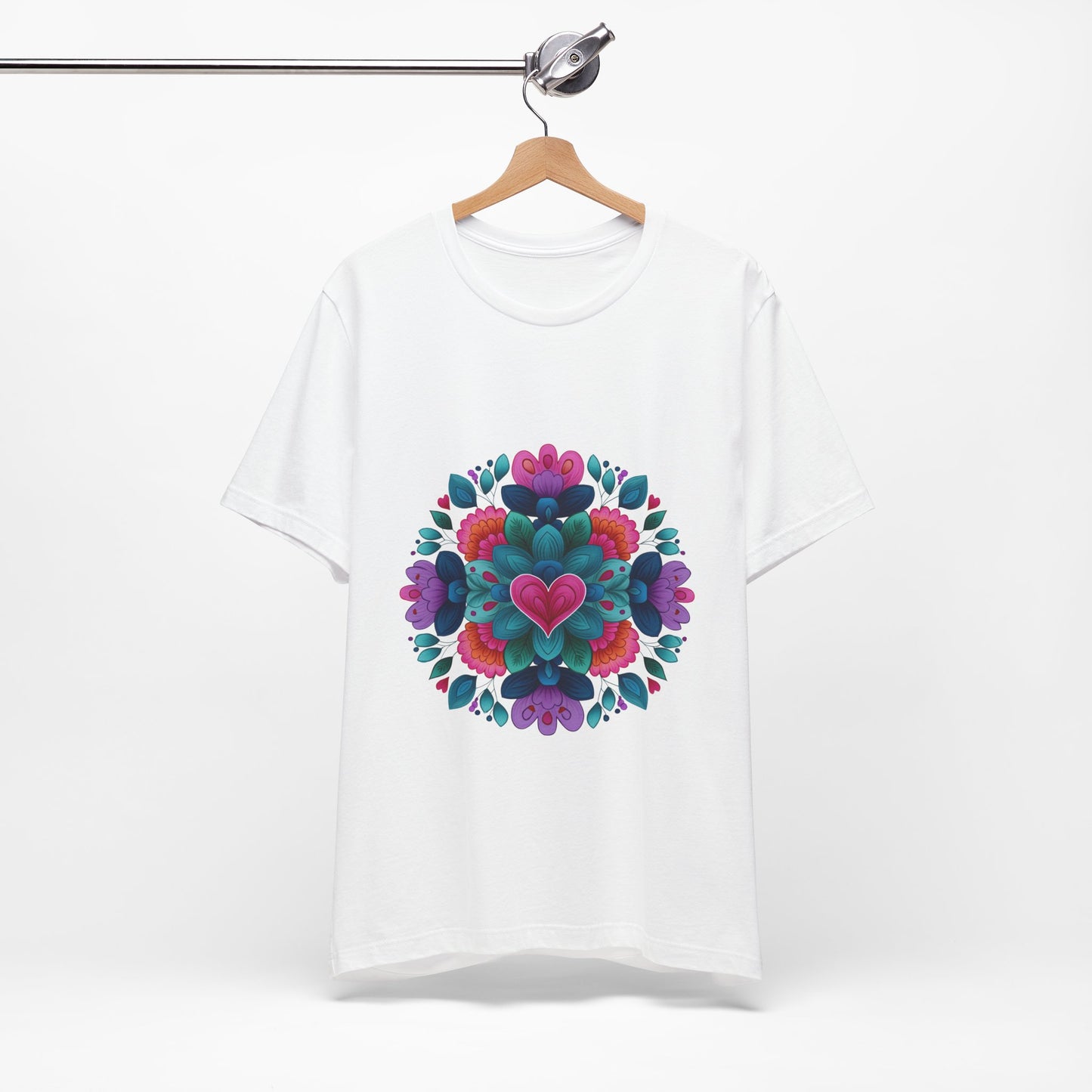 Vibrant Mandala Yoga Unisex Tee - Colorful Yoga Casual Wear I Mindfulness Gift for Her I Boho Style T-Shirt