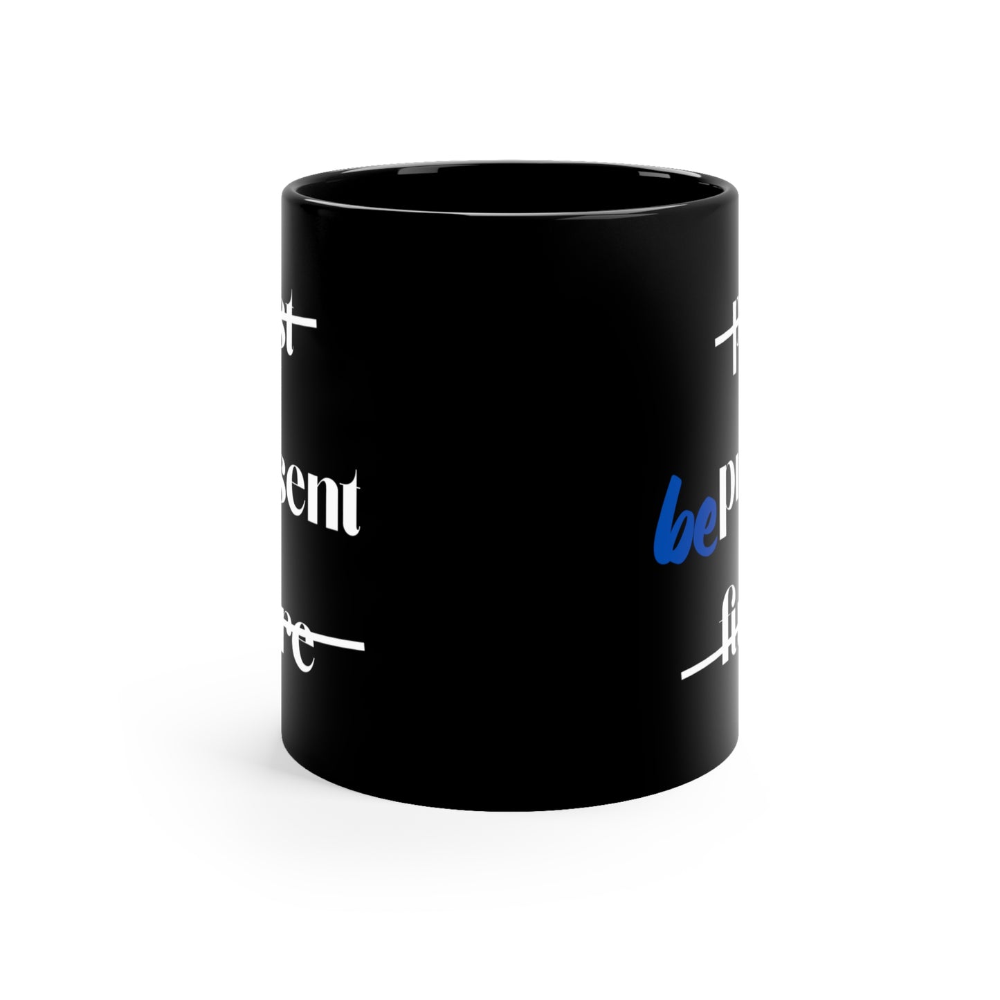 Be Present Motivation - Yoga Black Coffee Mug I Inspirational Gift I Office Decor I Mindfulness Reminder I Unique Coffee Cup