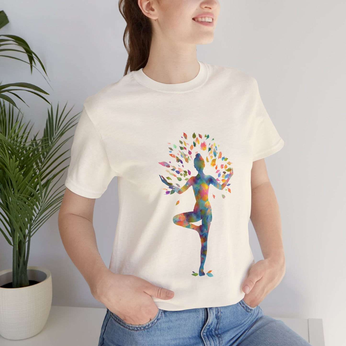 Colorful Tree Pose Mindful Yoga Tee - Unisex T-Shirt I Inspirational Yoga Art I Gift for Yogis I Relaxation & Meditation Tee