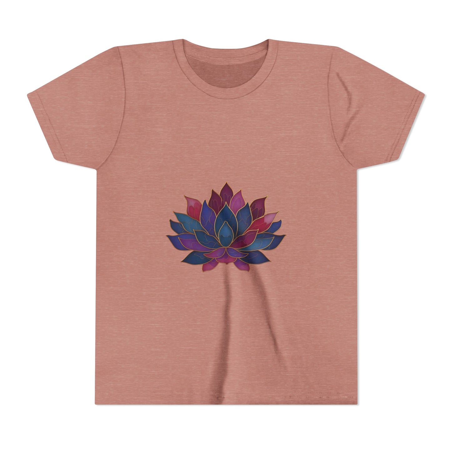 Youth Lotus Flower Yoga Tee | Bohemian Style Shirt for Kids I Summer Fashion for Young Yogis I Gift for Nature Lovers I Relaxed Fit T-Shirt