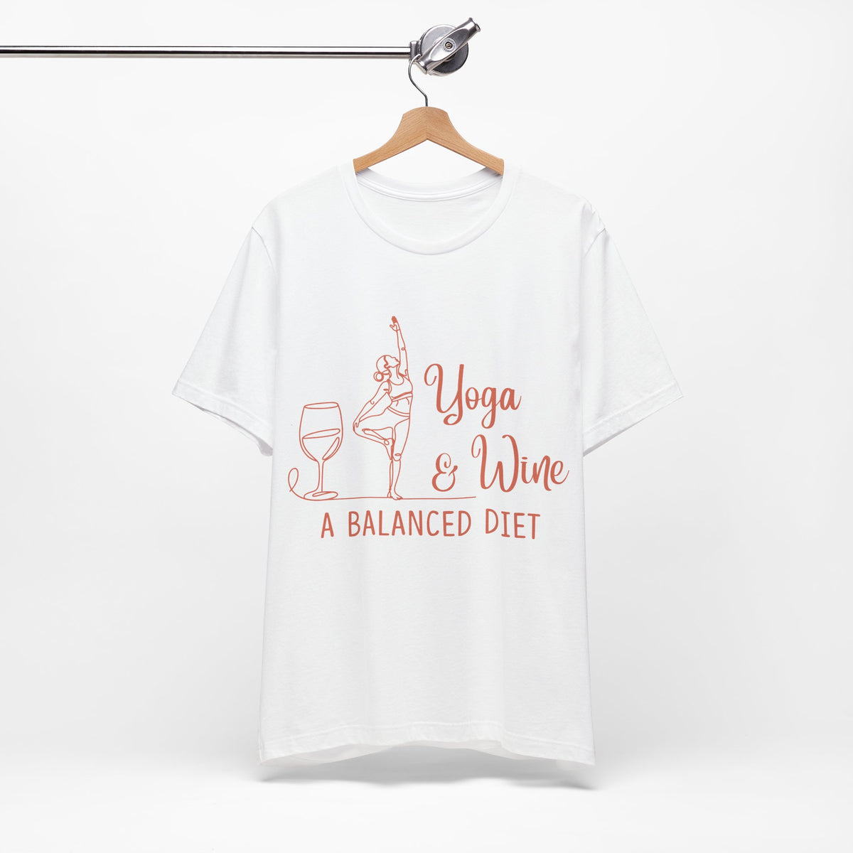 Yoga & Wine Tee — "A Balanced Diet" Yoga T-Shirt I Funny Yoga Shirt I Meditation Tee I Wine Lover Gift