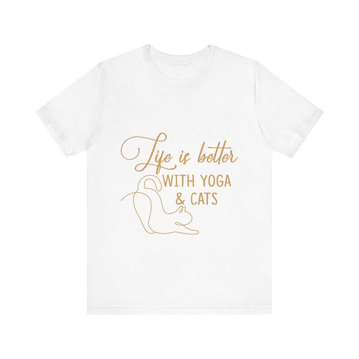 Yoga & Cats T-Shirt - "Life Is Better With Yoga & Cats" Relaxed T-Shirt I Meditation Gift I Cute Yoga Shirt