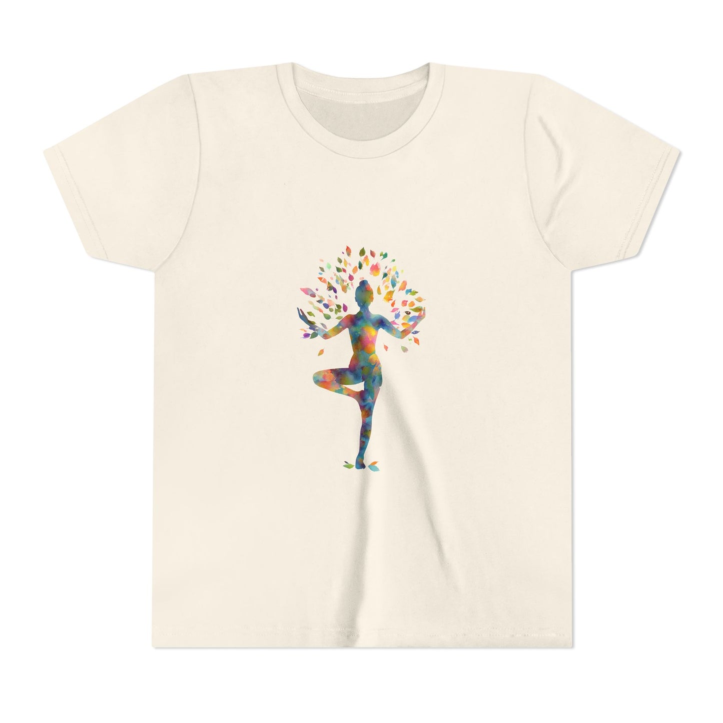 Tree Pose Colorful Yoga - Inspired Youth Tee - Kids Meditation T-Shirt I Mindfulness T-Shirt I Boho Kids Top I Birthday Gift for Young Yogis