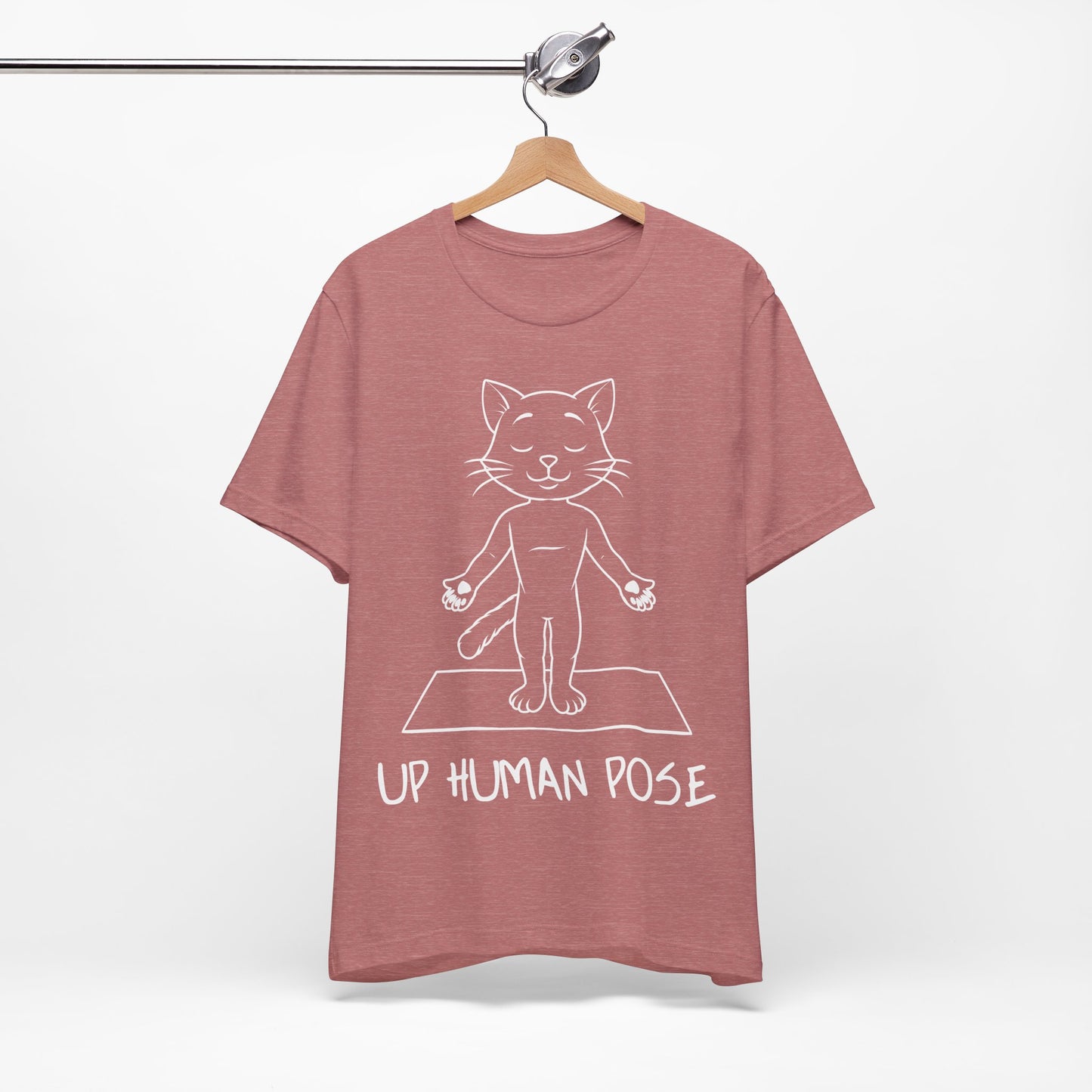 Up Human Pose - Unisex Cat Yoga Tee I Relaxation Gift I Yoga & Pet Lover T-Shirt I Quirky Animal Tee I Fun Gift for Cat Owners I Cute Tee for Zen Vibes