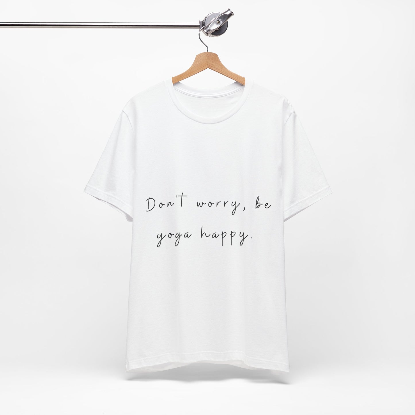 "Don't Worry Be Yoga Happy" Unisex Tee I Inspirational T-Shirt I Gift for Yogis I Motivational Tee I Relaxation & Mindfulness Clothing