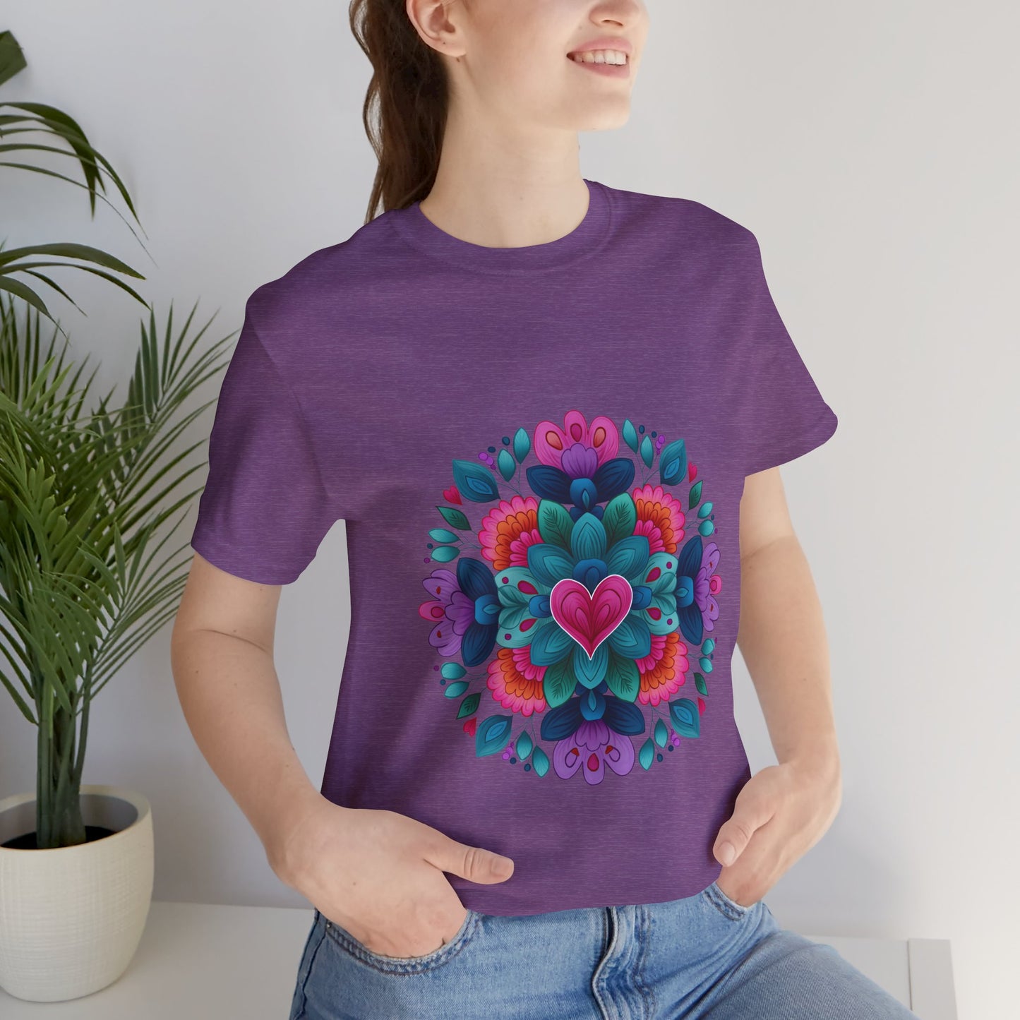 Vibrant Mandala Yoga Unisex Tee - Colorful Yoga Casual Wear I Mindfulness Gift for Her I Boho Style T-Shirt