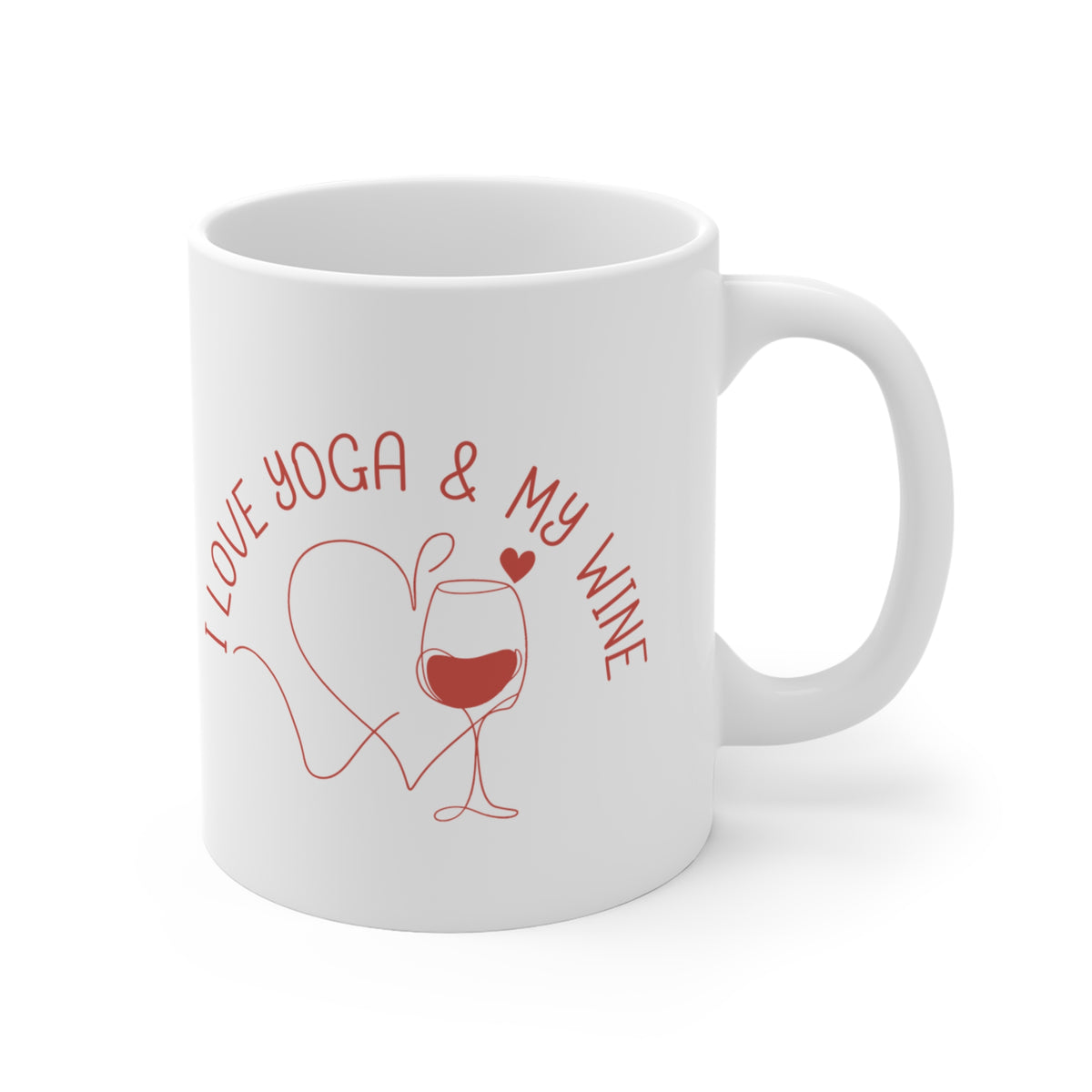 “I Love Yoga & My Wine” Coffee Mug - Funny Yoga Mug I Meditation Gift I Cute Coffee Cup