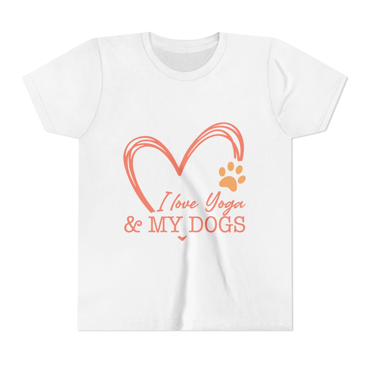 Kids Yoga T-Shirt — "I Love Yoga & My Dogs" Heart Paw Shirt I Girls Yoga Shirt I Boys Yoga Shirt I Cute Yoga Tee I Meditation Gift For Kids