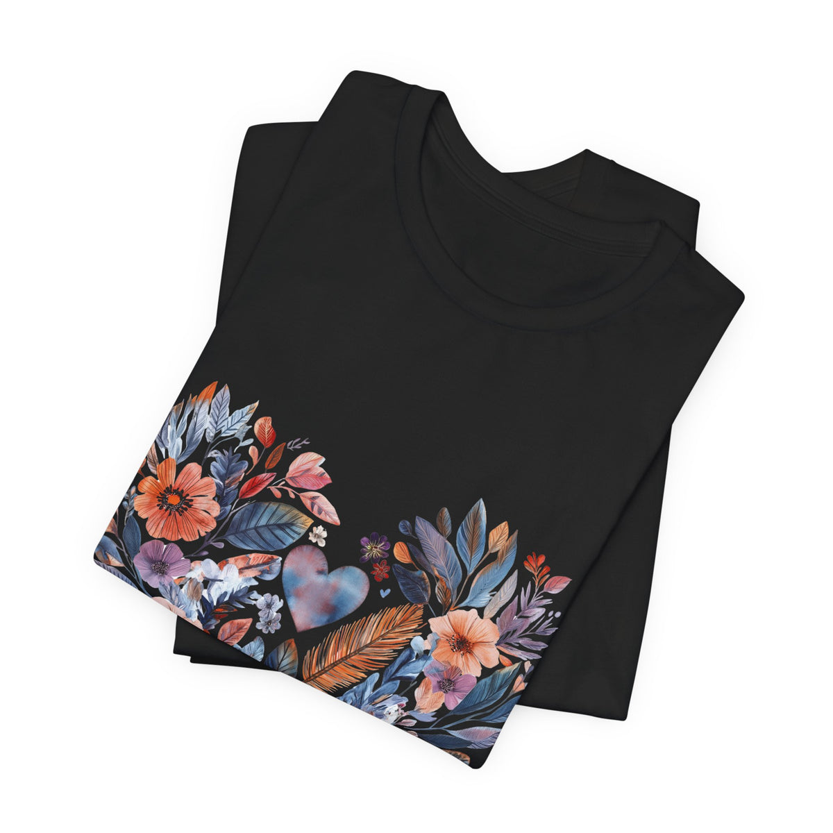 Floral Heart Yoga T-Shirt - Watercolor Mandala Shirt I Meditation Shirt I Namaste Tee For Yogi
