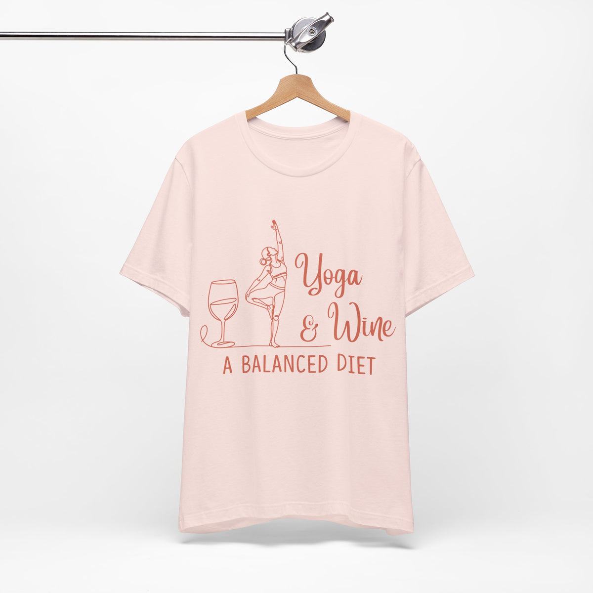 Yoga & Wine Tee — "A Balanced Diet" Yoga T-Shirt I Funny Yoga Shirt I Meditation Tee I Wine Lover Gift