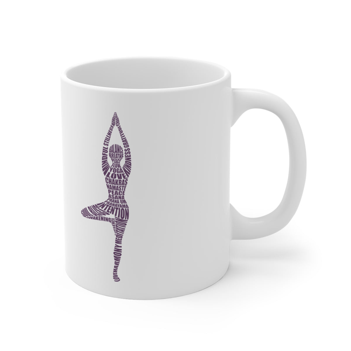 Yoga Pose Mug — 11oz Purple Tree Pose Coffee Mug I Meditation Cup I Zen Gift I Yogini Mug I Spiritual Gift I Mindful Coffee Cup