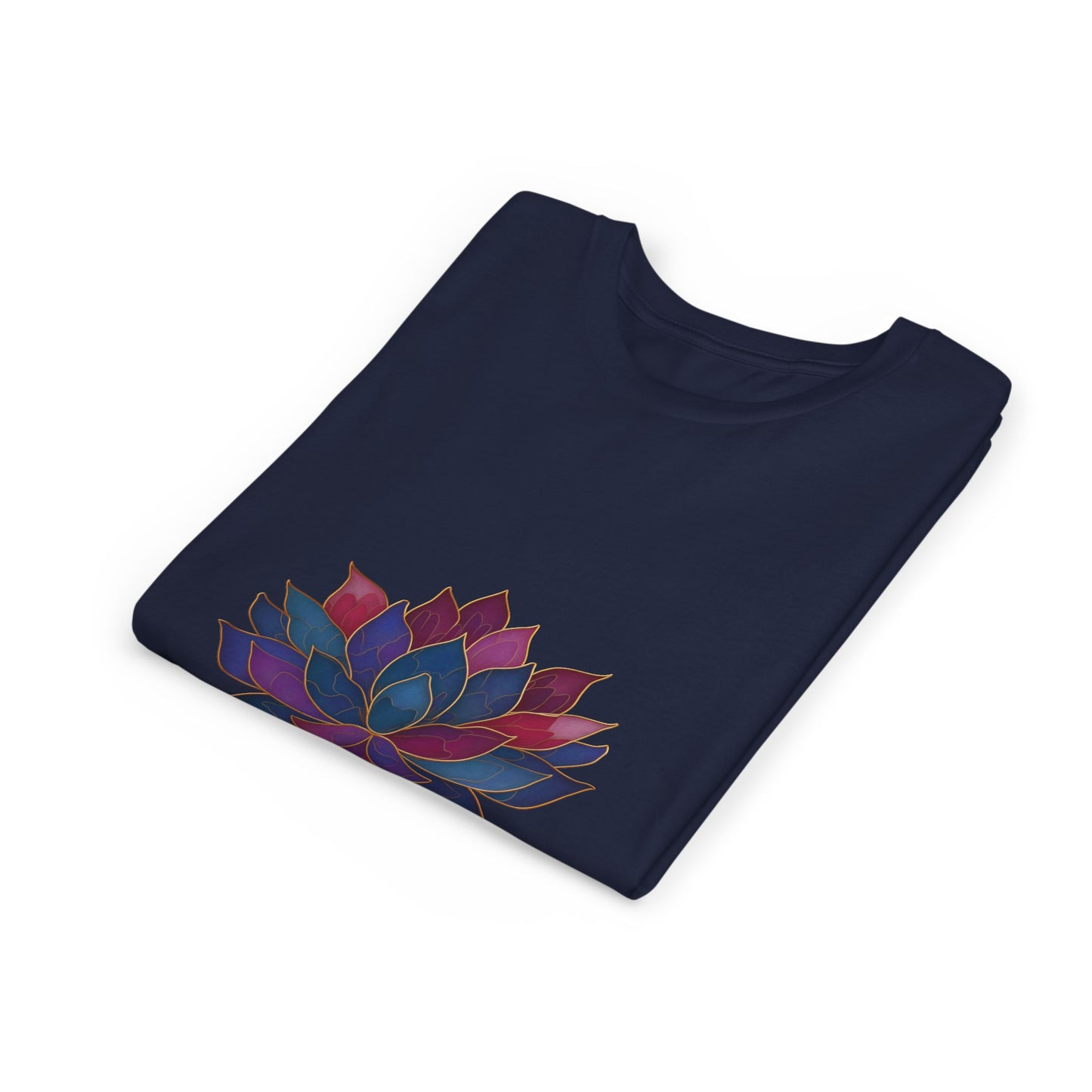 Youth Lotus Flower Yoga Tee | Bohemian Style Shirt for Kids I Summer Fashion for Young Yogis I Gift for Nature Lovers I Relaxed Fit T-Shirt