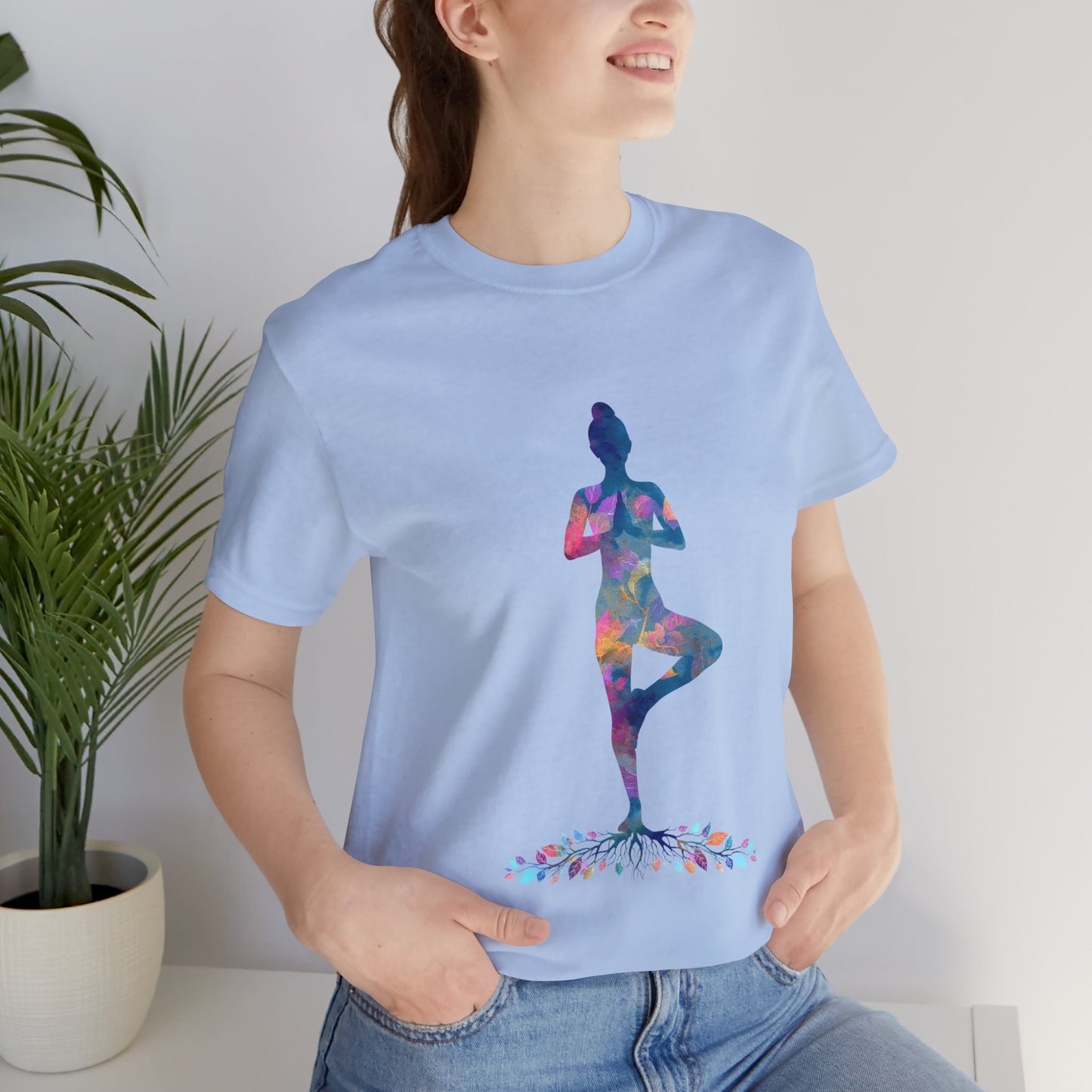 Colorful Tree Pose Mindful Yoga Tee - Unisex T-Shirt I Inspirational Yoga Art I Gift for Yogis I Relaxation & Meditation Tee
