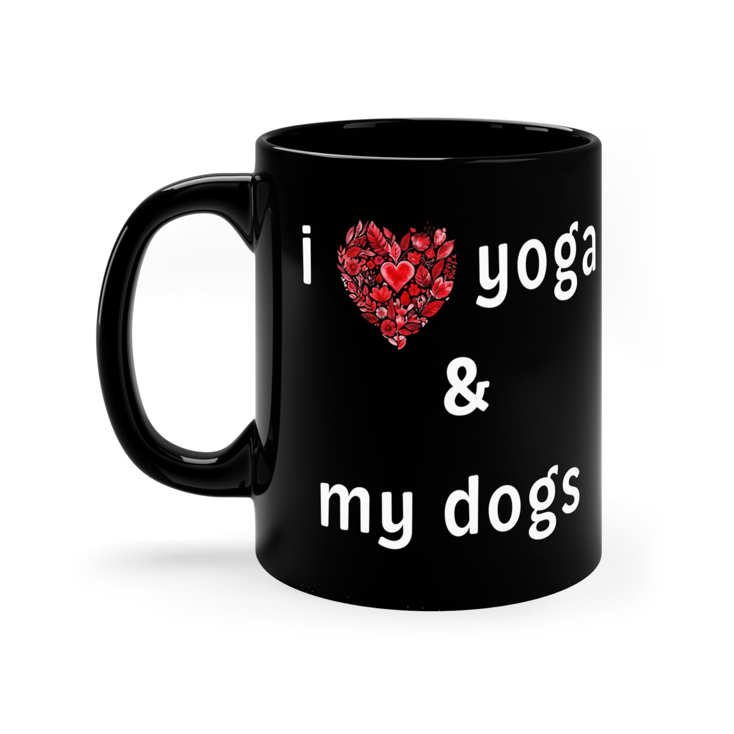 I Love Yoga & My Dogs Coffee Mug I Dog Lover Gift I Yoga Enthusiast Ceramic Cup I Pet Lover Mug I Black Coffee Cup
