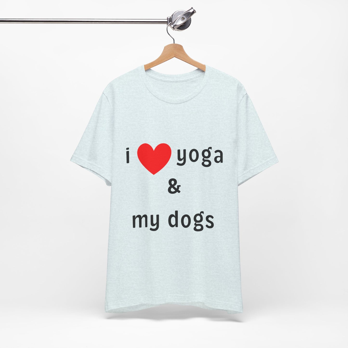 I Love Yoga & My Dogs Unisex Jersey Tee - Perfect Gift for Yoga Enthusiasts and Dog Lovers