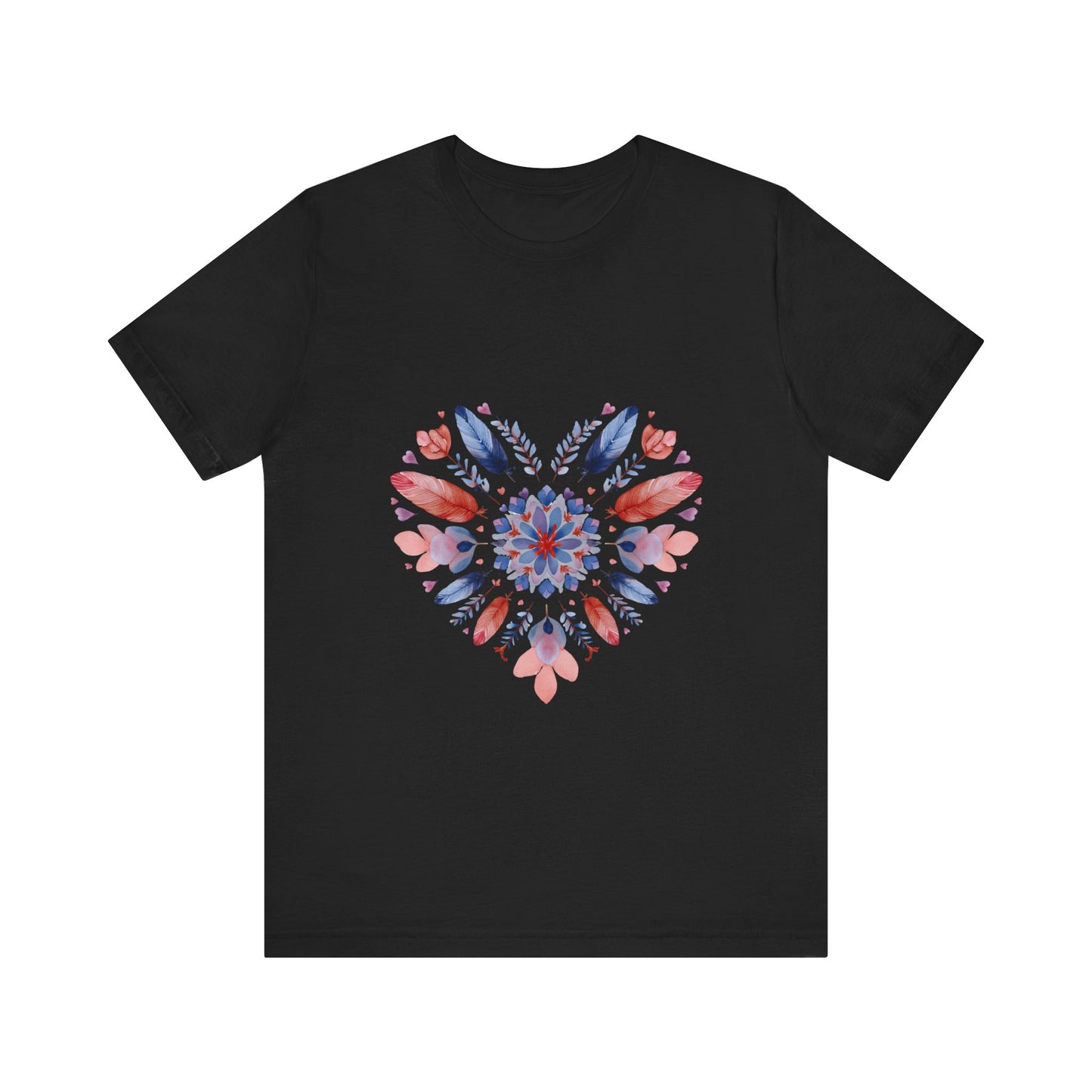 Heart Mandala Unisex Tee I Boho T-Shirt I Love Heart T-Shirt I Gift for Her I Casual Yoga Wear I Self-Care Meditation Apparel