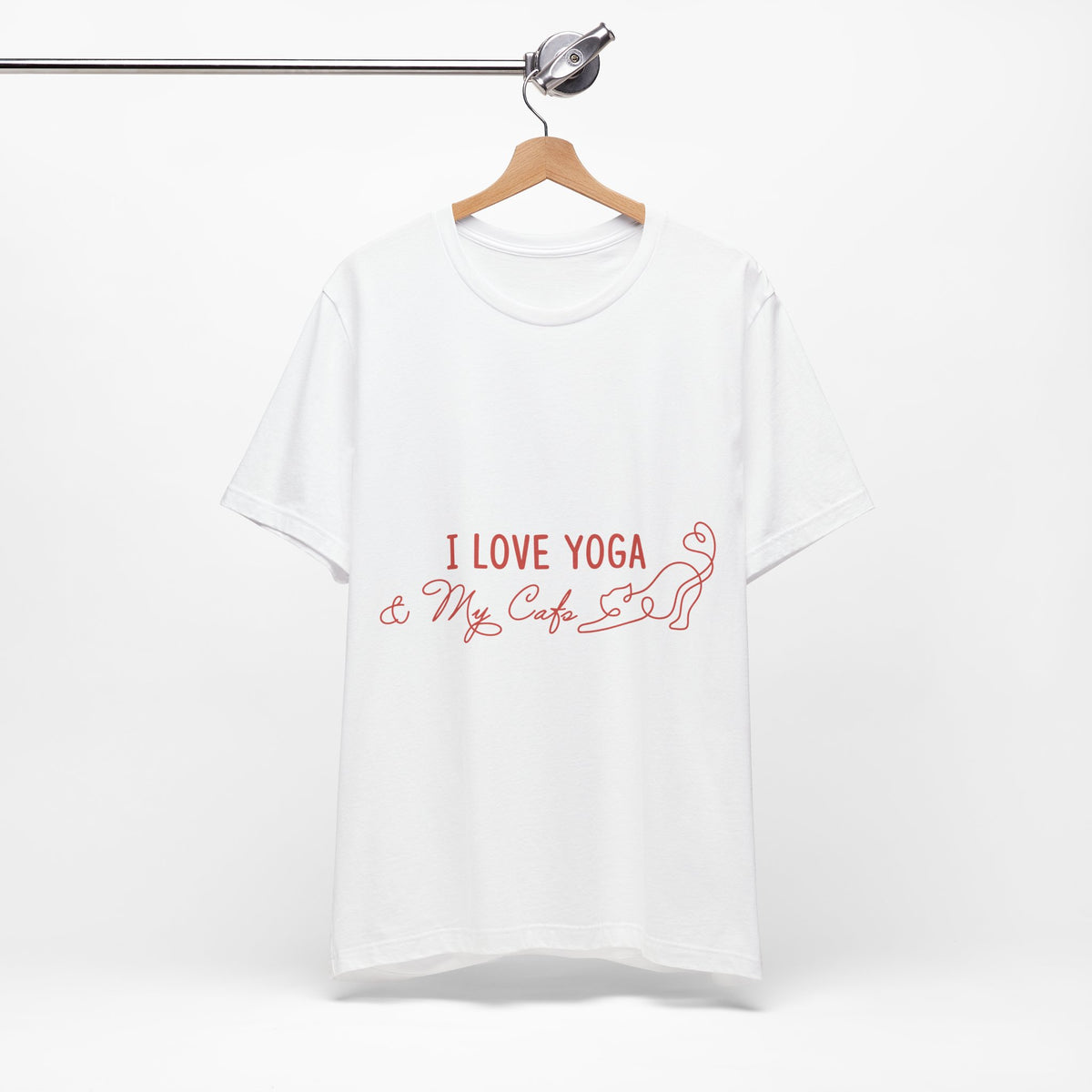 I Love Yoga & My Cats T-Shirt — Cute Yoga Shirt for Cat Lovers I Cat Mom Gift I Meditation Gift For Yogi