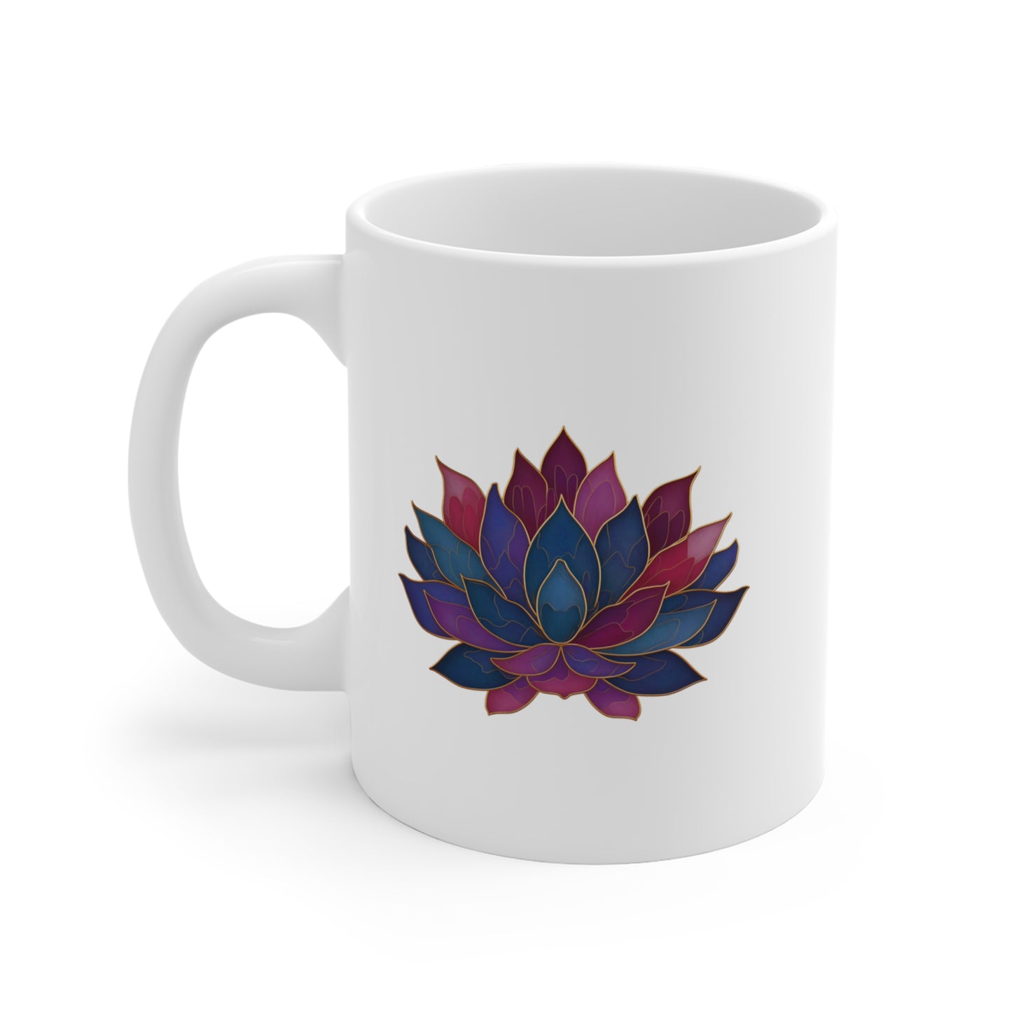 Lotus Flower Ceramic Mug - Yoga Boho Coffee Cup I Spiritual Tea Mug I Wellness Gift I Meditation Decor