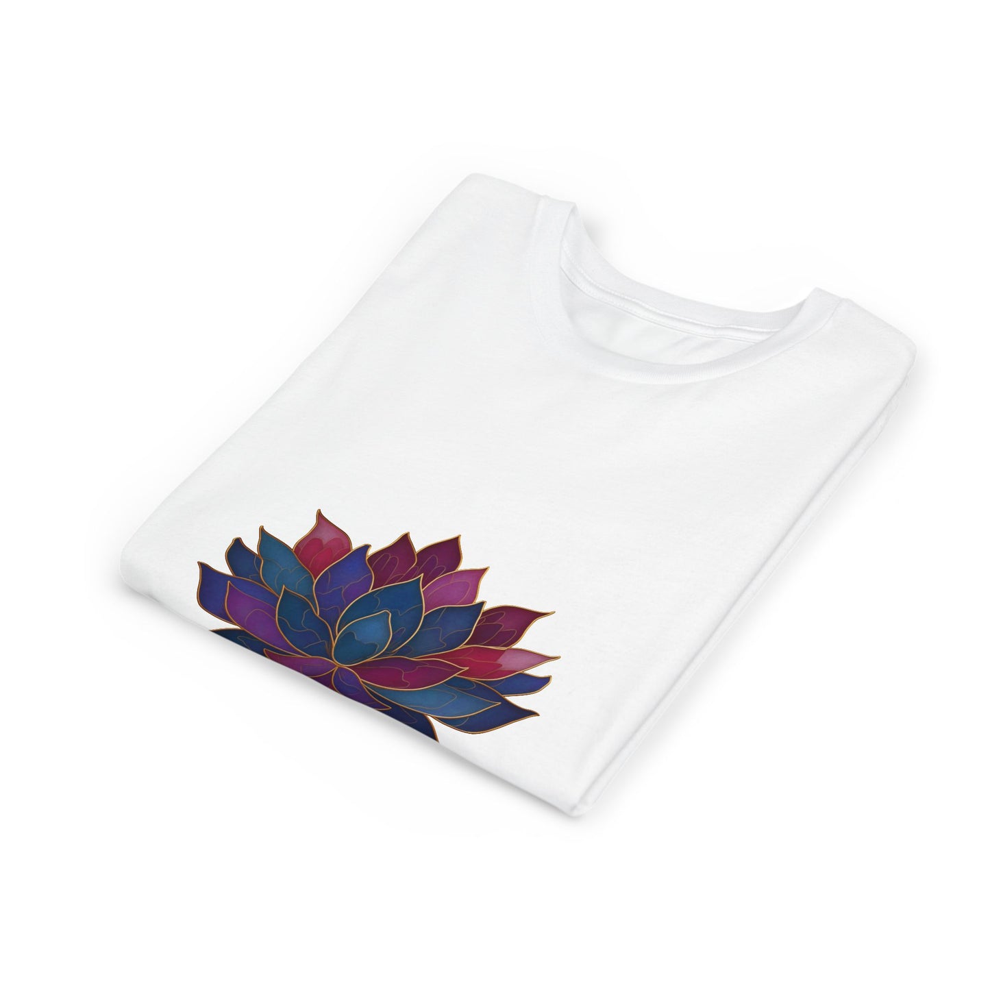 Youth Lotus Flower Yoga Tee | Bohemian Style Shirt for Kids I Summer Fashion for Young Yogis I Gift for Nature Lovers I Relaxed Fit T-Shirt