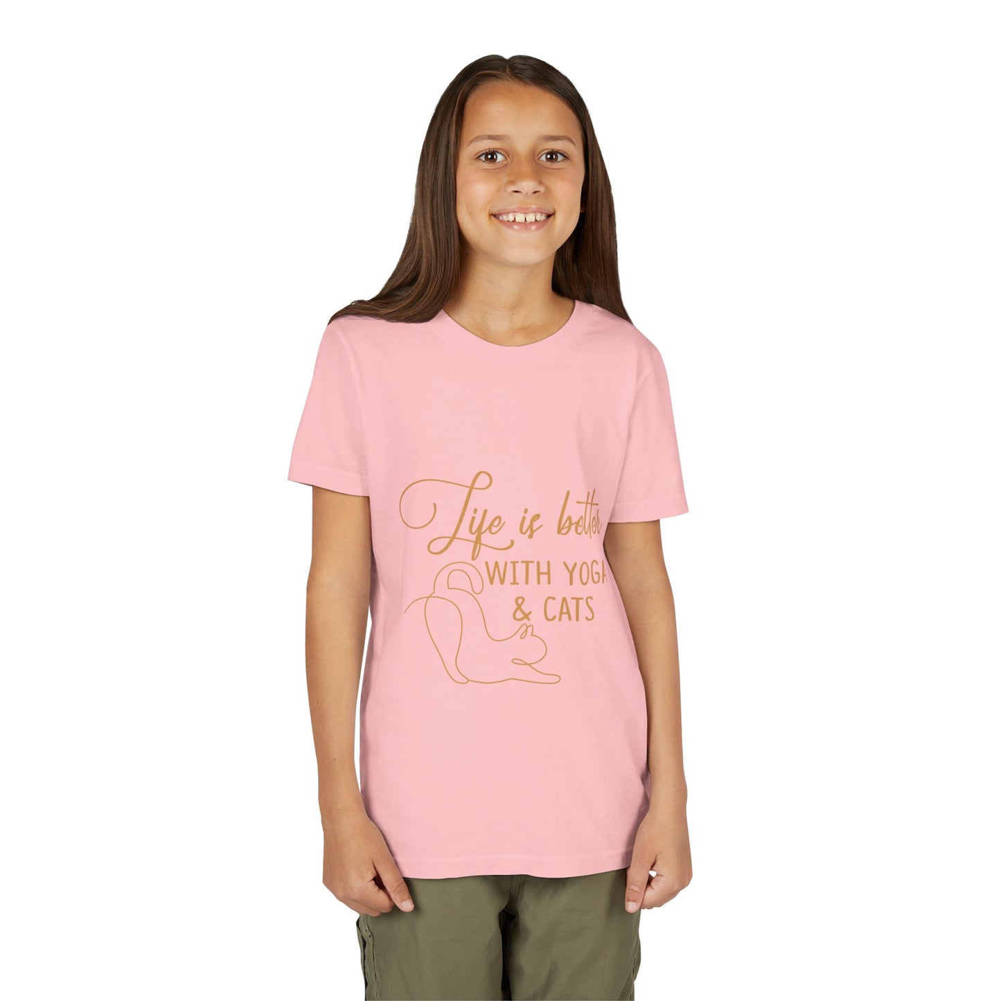 Kids Yoga T-Shirt — "Life Is Better With Yoga & Cats" I Kids Yoga & Cat Lover Shirt I Meditation Gift For Kids