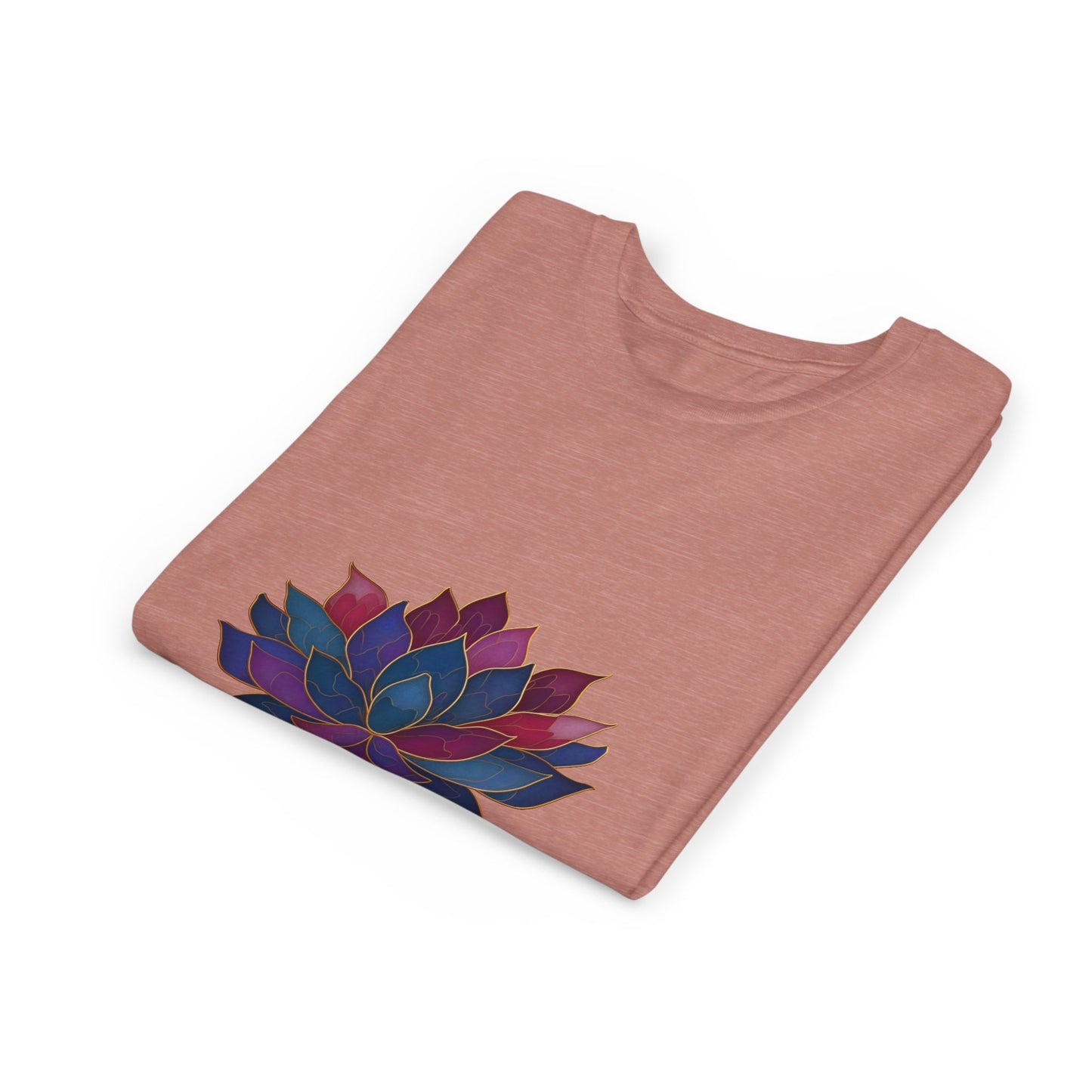 Youth Lotus Flower Yoga Tee | Bohemian Style Shirt for Kids I Summer Fashion for Young Yogis I Gift for Nature Lovers I Relaxed Fit T-Shirt