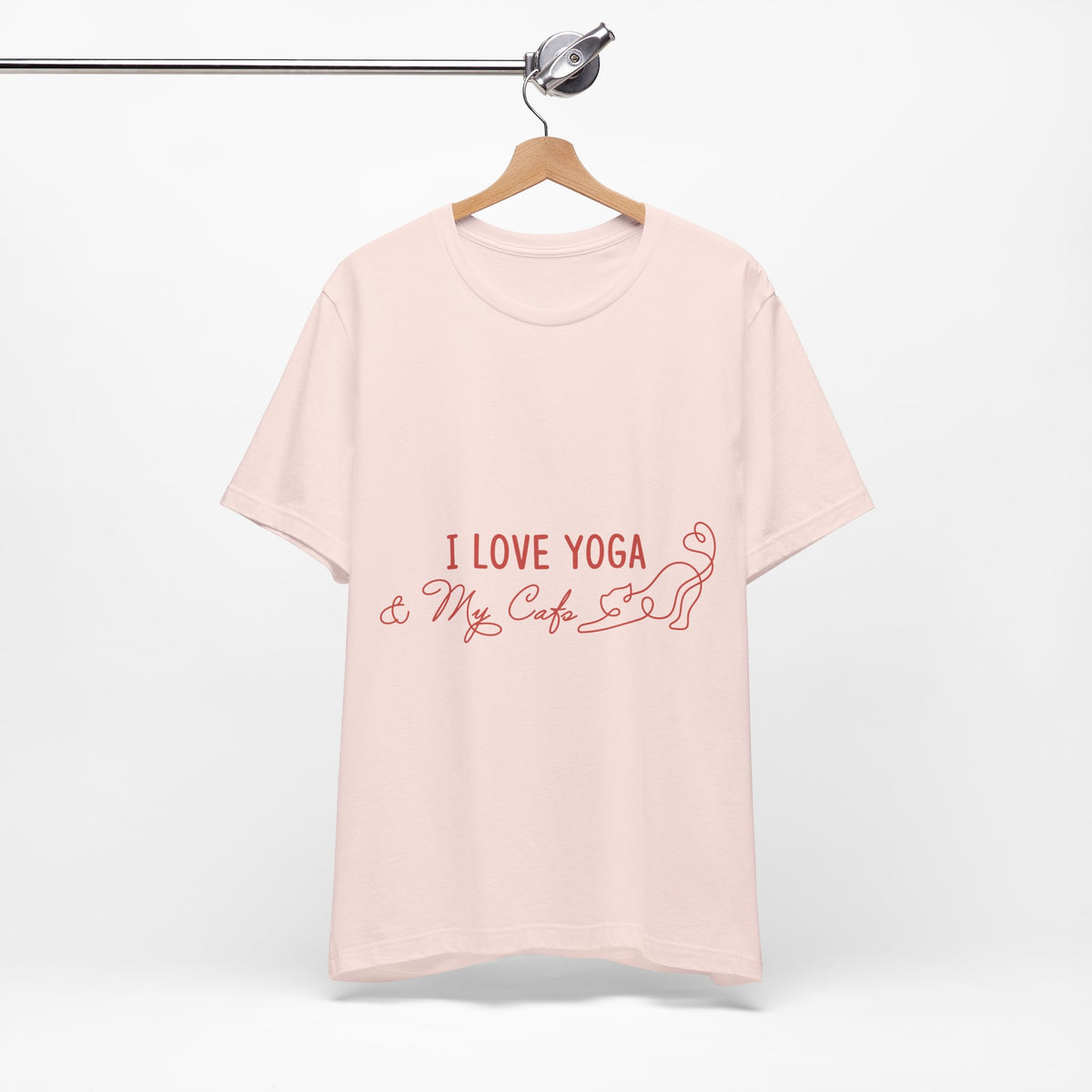 I Love Yoga & My Cats T-Shirt — Cute Yoga Shirt for Cat Lovers I Cat Mom Gift I Meditation Gift For Yogi