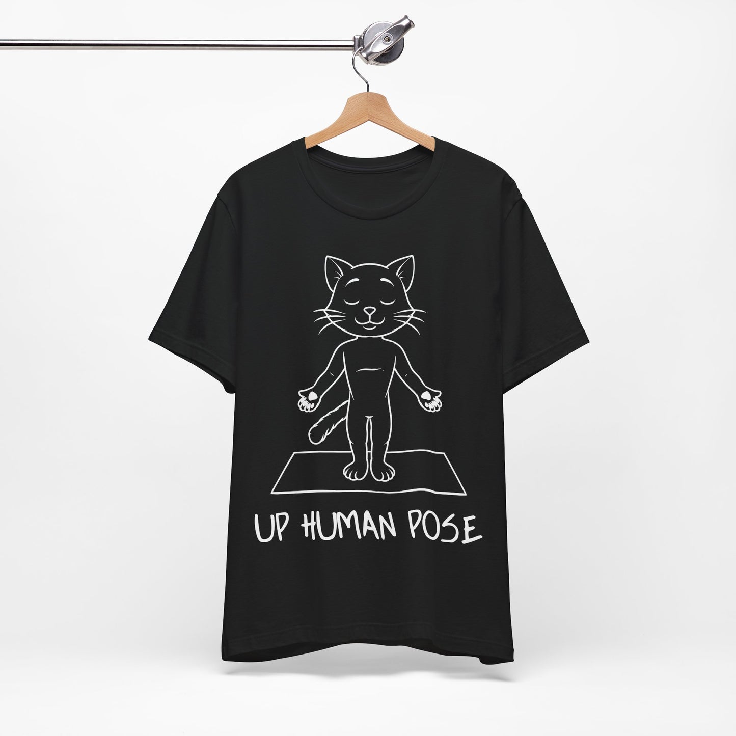 Up Human Pose - Unisex Cat Yoga Tee I Relaxation Gift I Yoga & Pet Lover T-Shirt I Quirky Animal Tee I Fun Gift for Cat Owners I Cute Tee for Zen Vibes