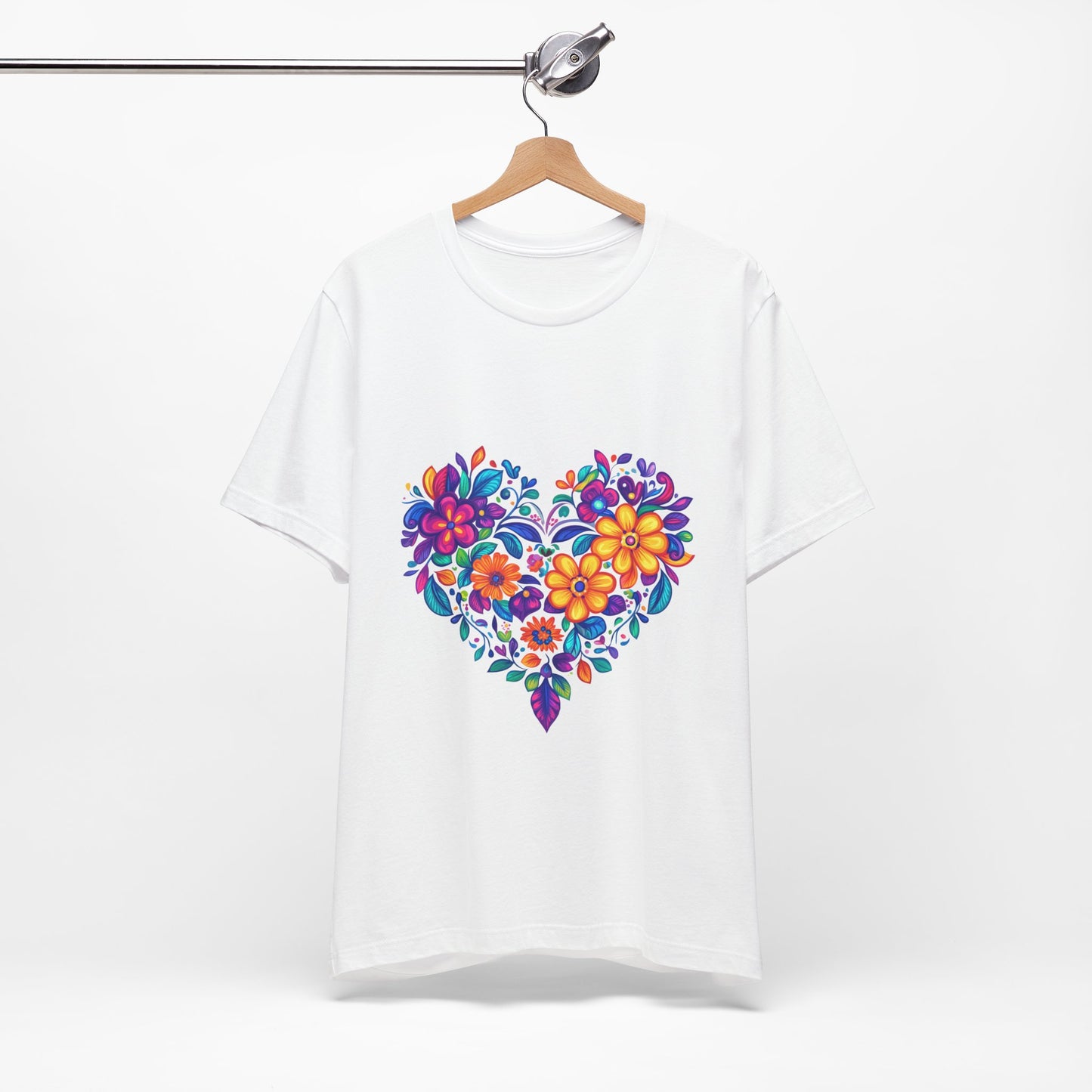 Floral Heart Mandala - Unisex Yoga Tee I Mindfulness T-Shirt for Yogis I Self-Care Meditation Apparel