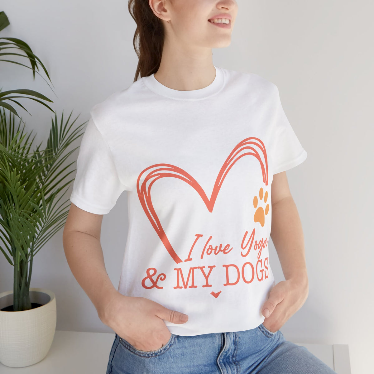 I Love Yoga & My Dogs T-Shirt - Dog Lover Shirt I Cute Yoga Tee I Meditation Gift For Yogi