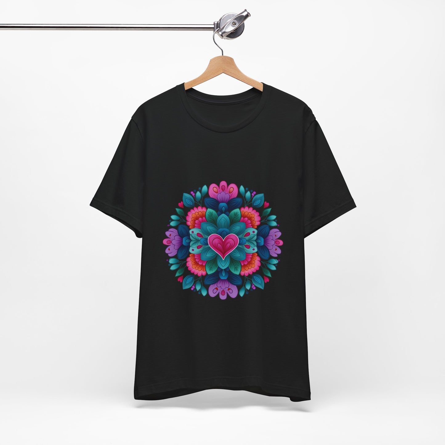 Vibrant Mandala Yoga Unisex Tee - Colorful Yoga Casual Wear I Mindfulness Gift for Her I Boho Style T-Shirt